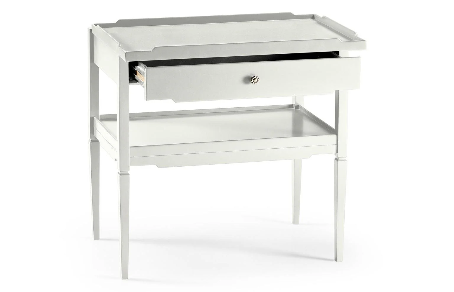 Reimagined Remanence Large White Side Table with Shelf - Frankwebs