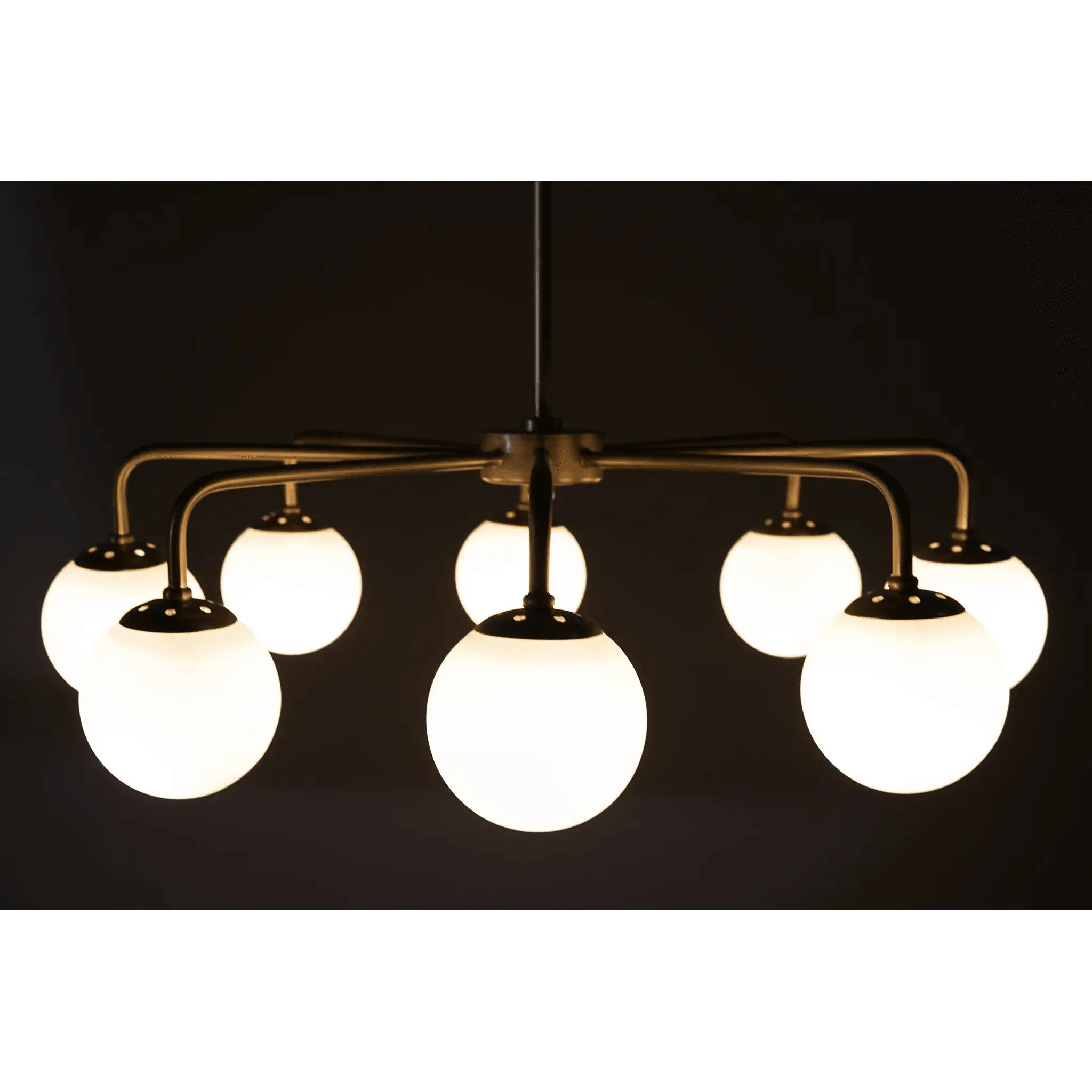 Larenta Chandelier, Antique Brass and Glass - Frankwebs