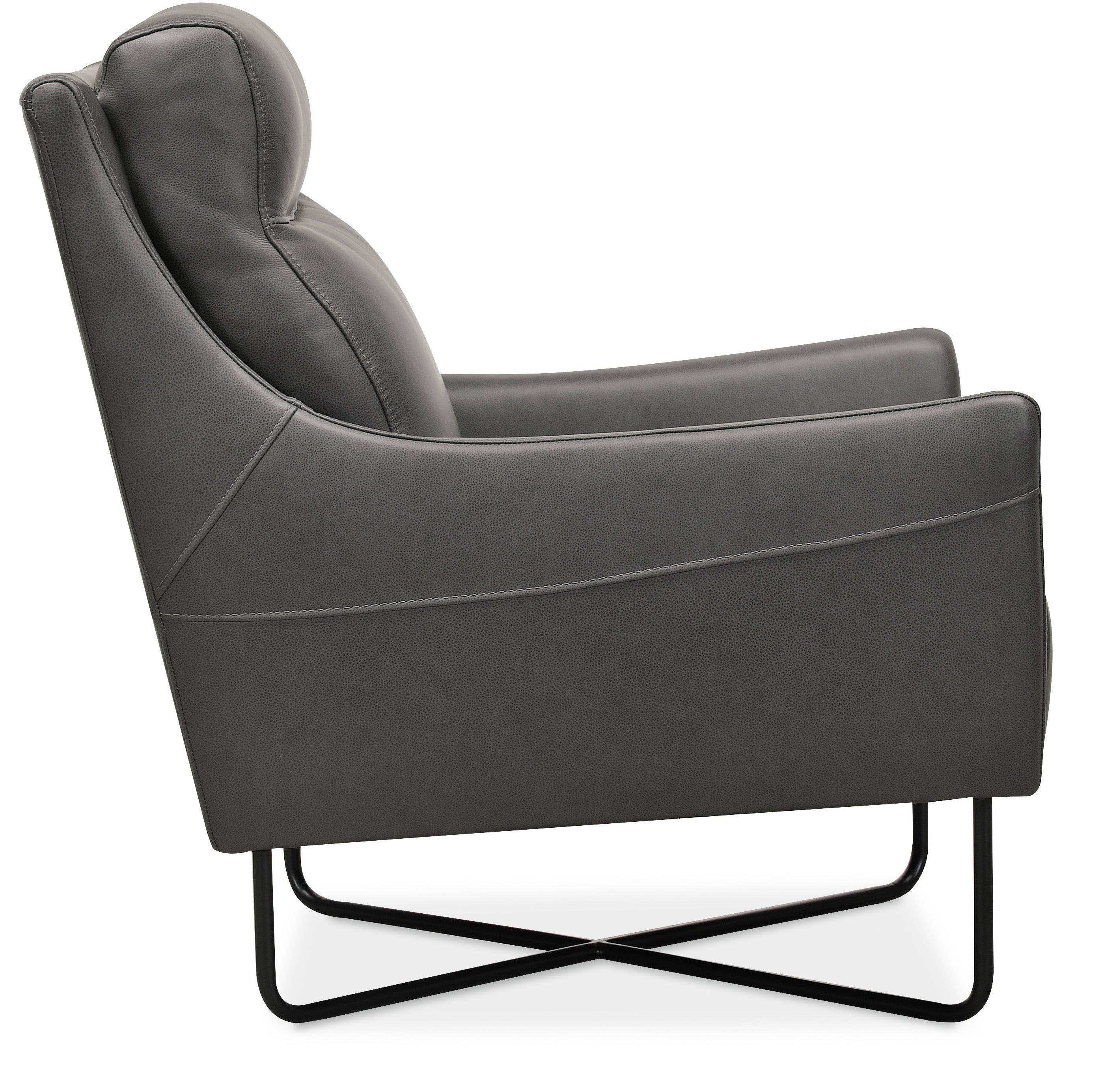 Efron Club Chair with Black Metal Base - Frankwebs
