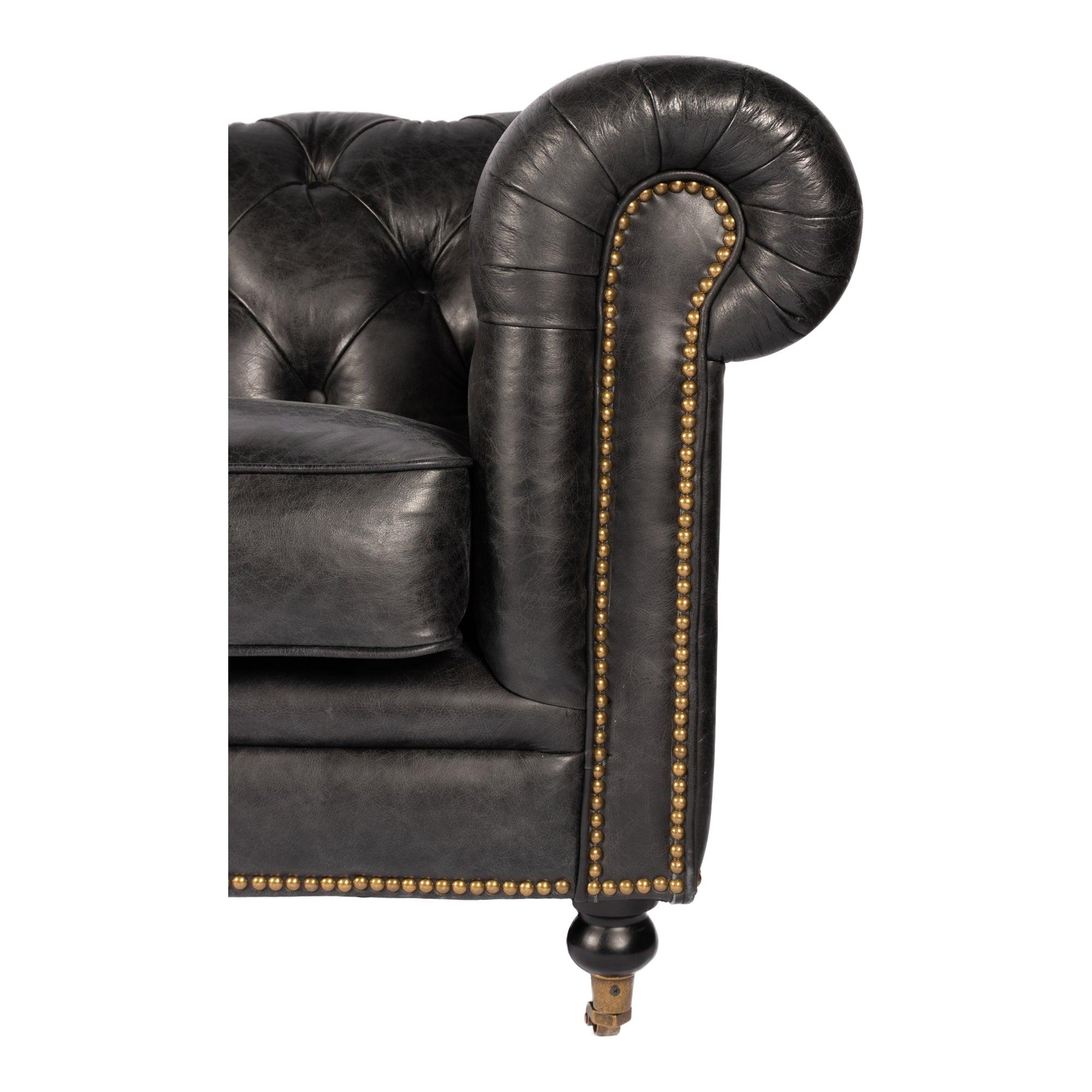 Birmingham Sofa Onyx Black Leather - Frankwebs