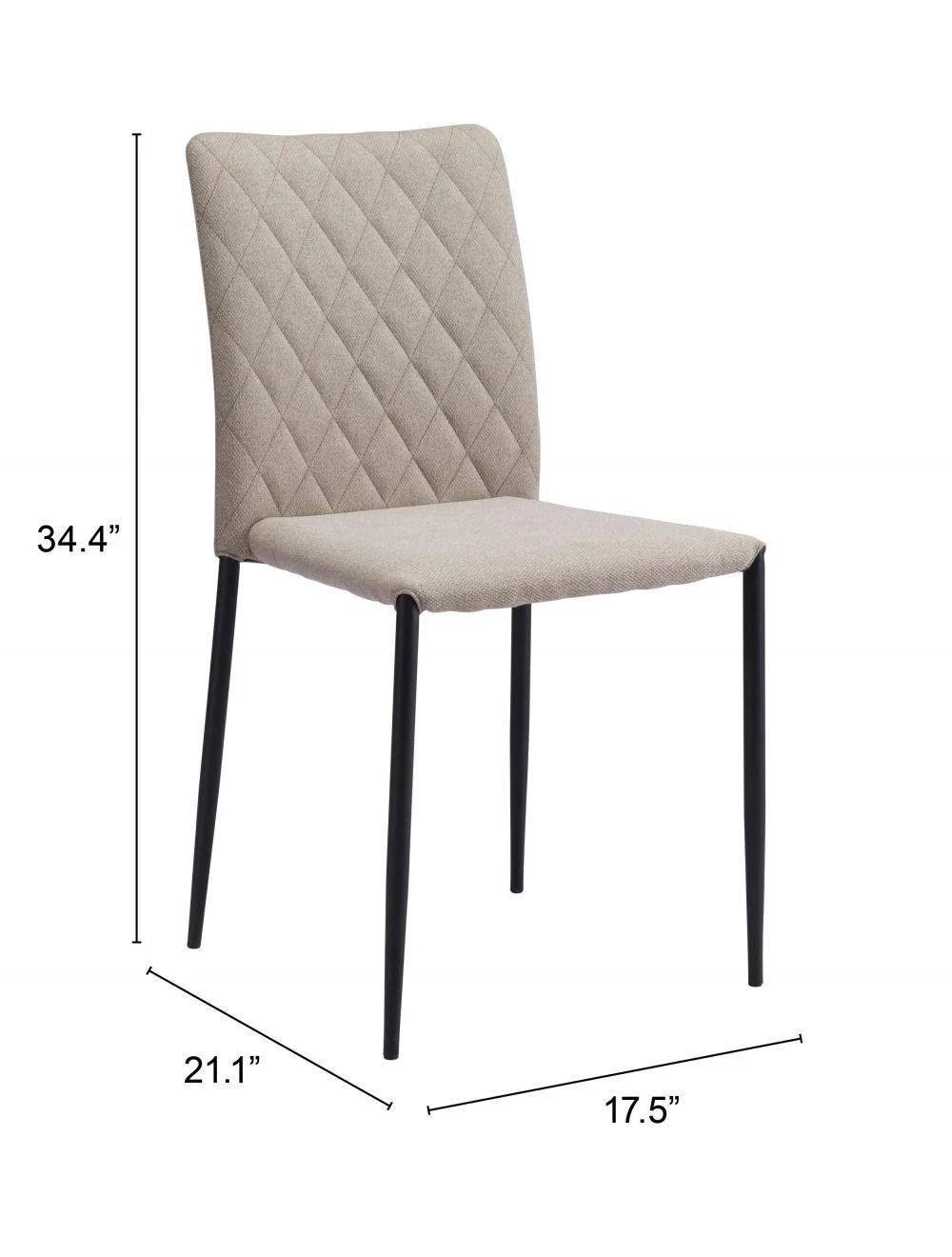 Harve Dining Chair (Set of 2) Beige - Frankwebs