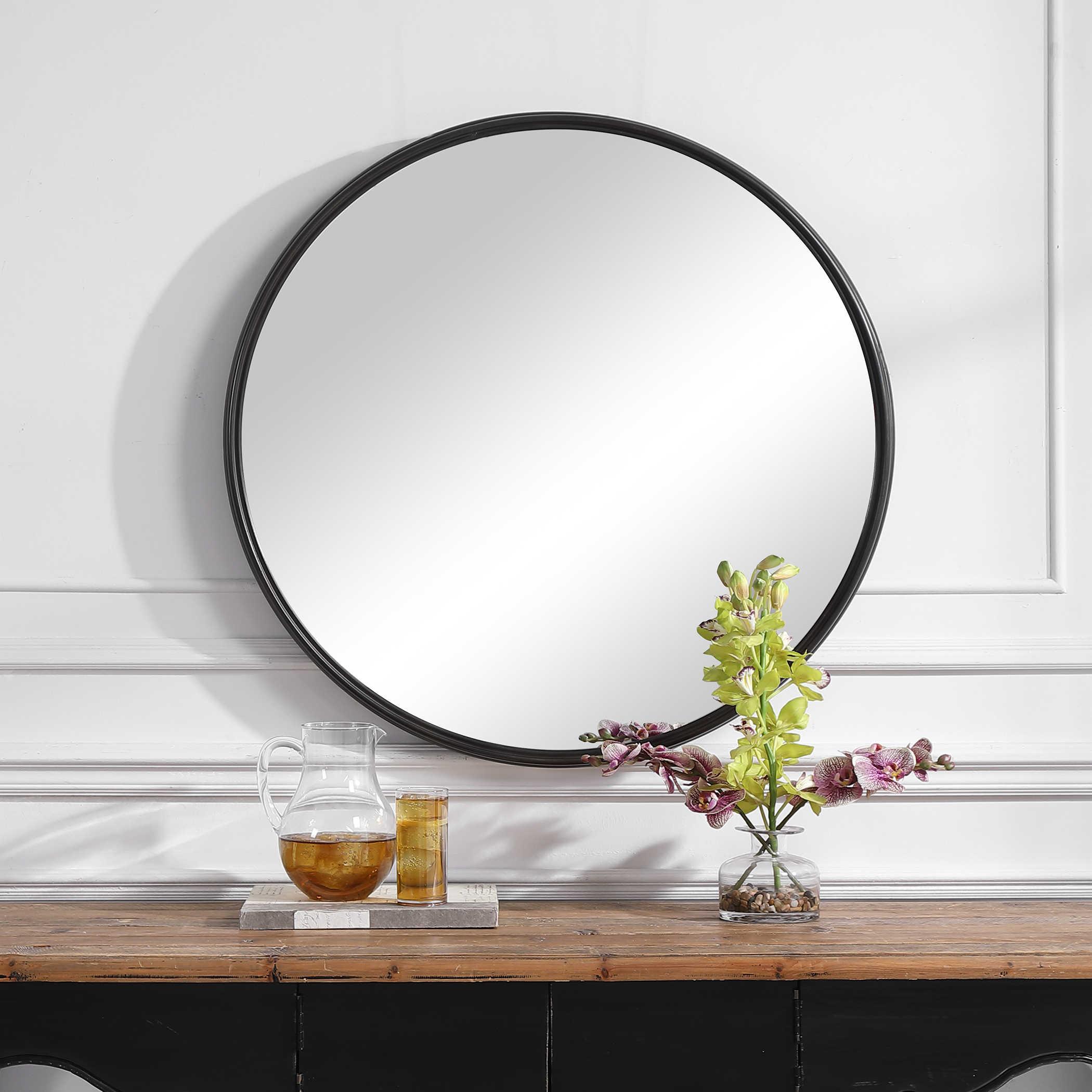 BELHAM ROUND IRON MIRROR - Frankwebs