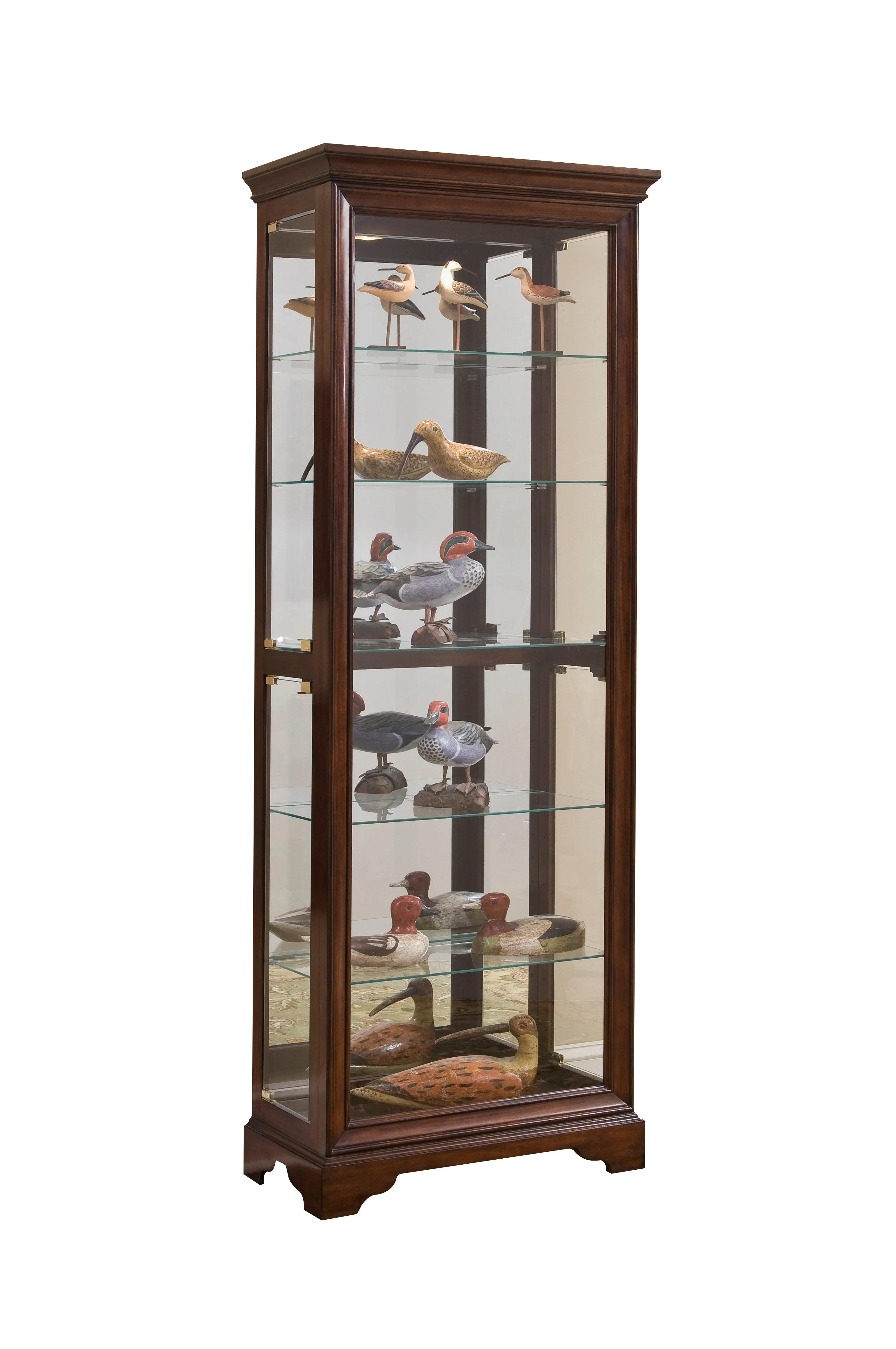 Mirrored 5 Shelf Gallery Curio Cabinet - Frankwebs