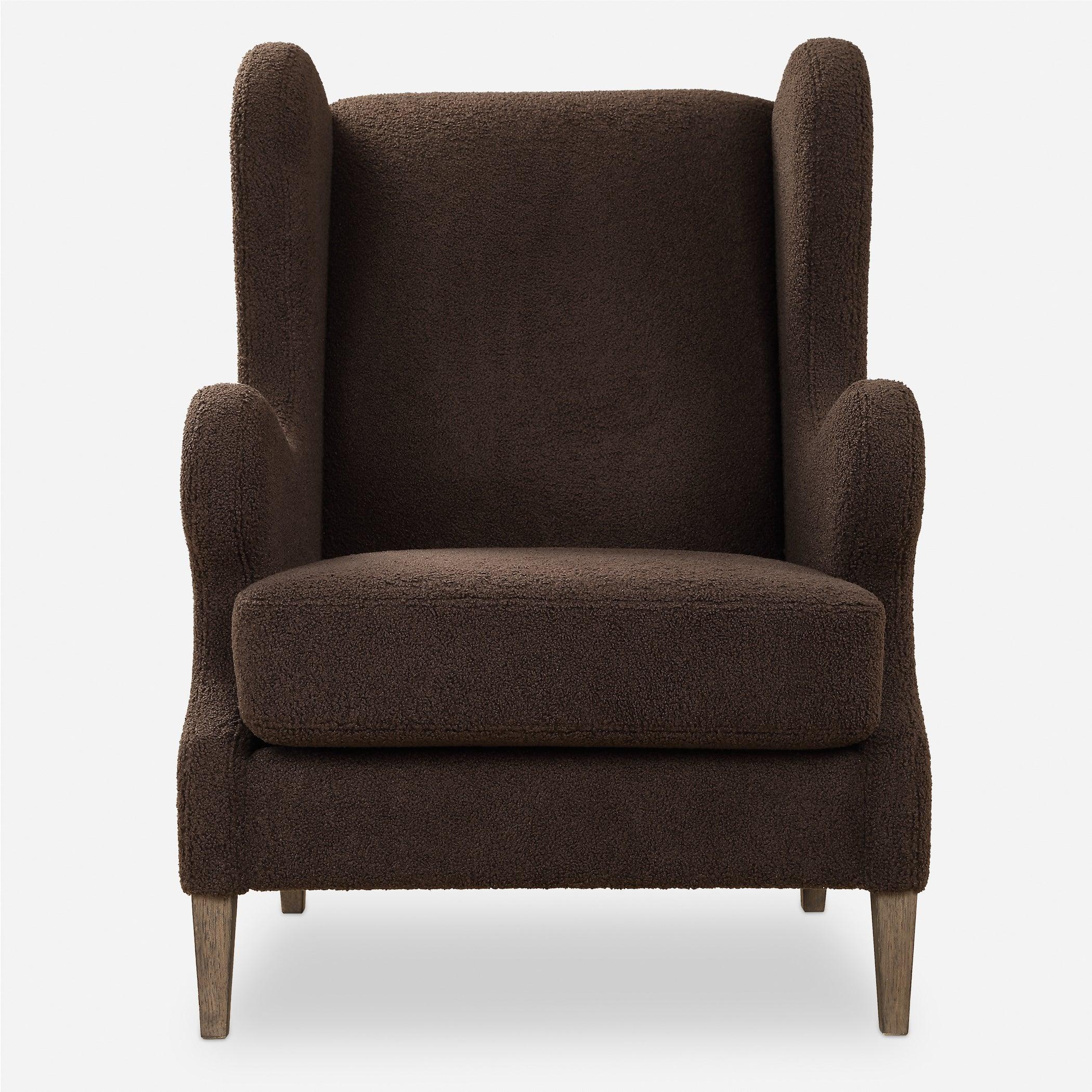 Serpentine Brown Fabric Accent Chair - Frankwebs