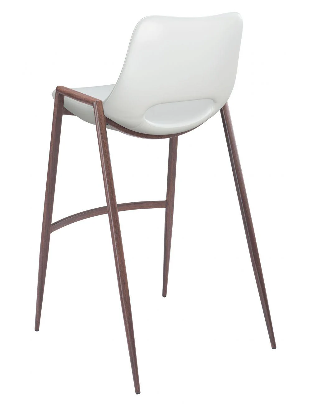 Desi Bar Chair (Set of 2) White & Walnut - Frankwebs