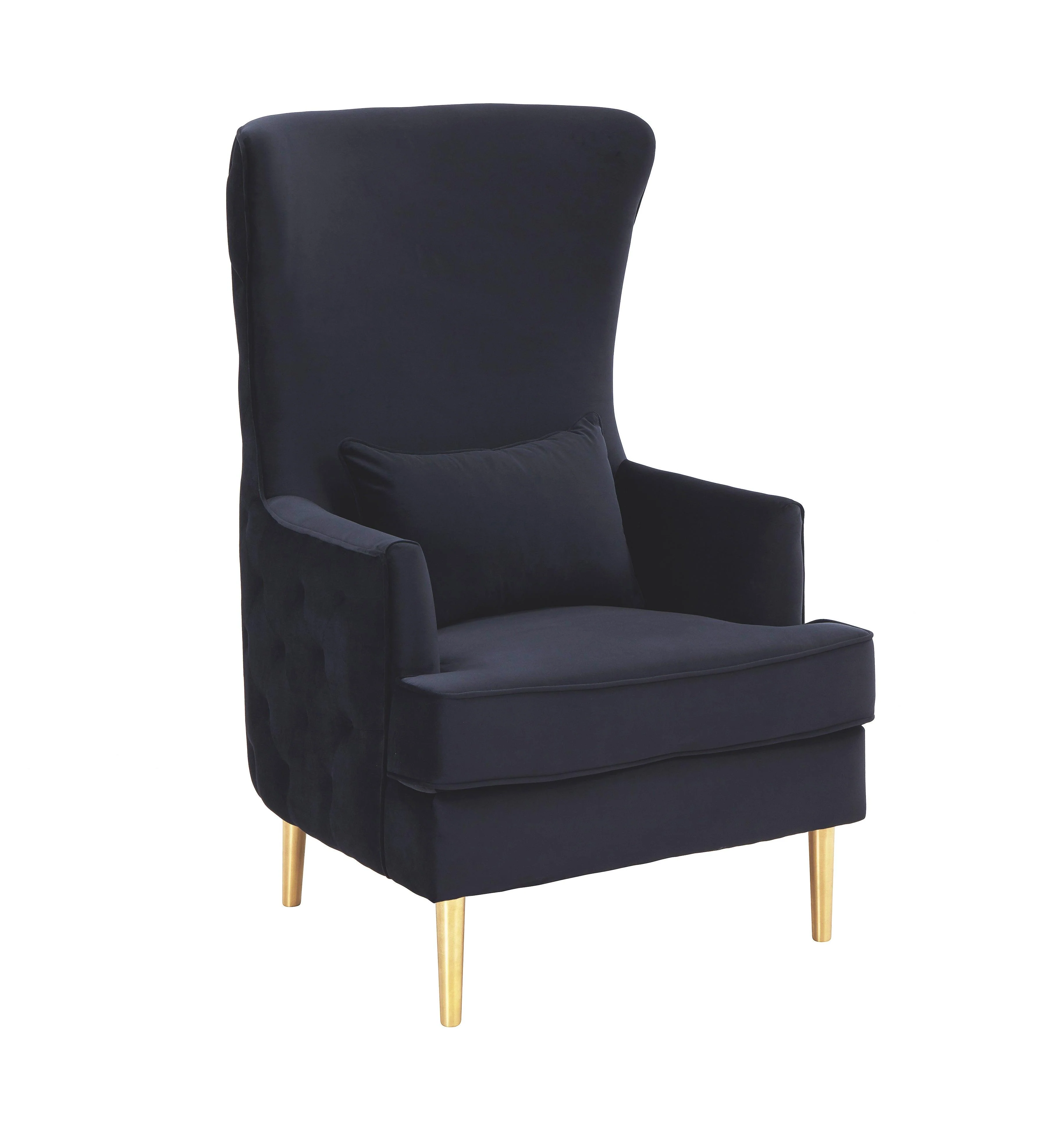 Alina Black Tall Tufted Back Chair - Frankwebs
