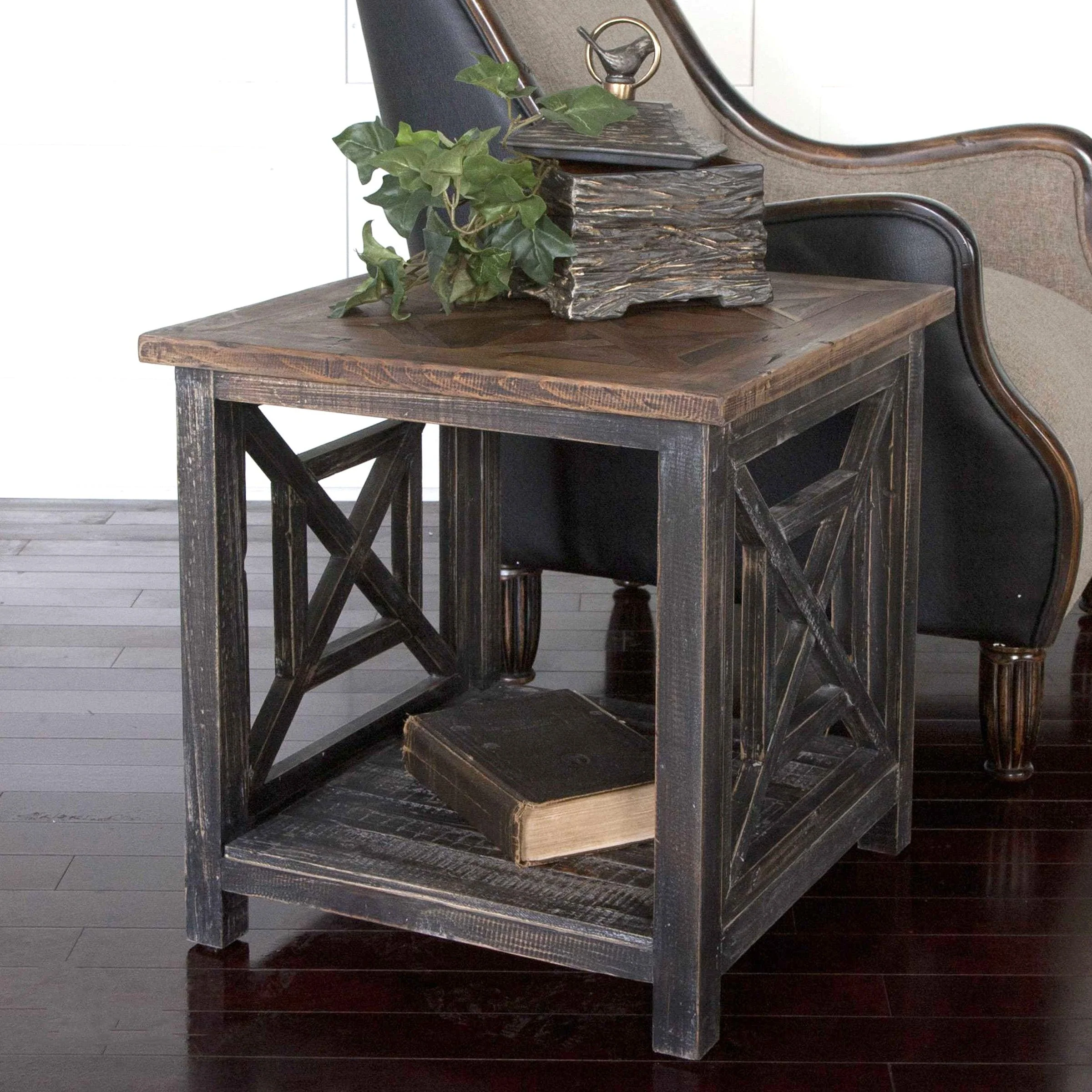 Spiro Reclaimed Wood End Table - Frankwebs