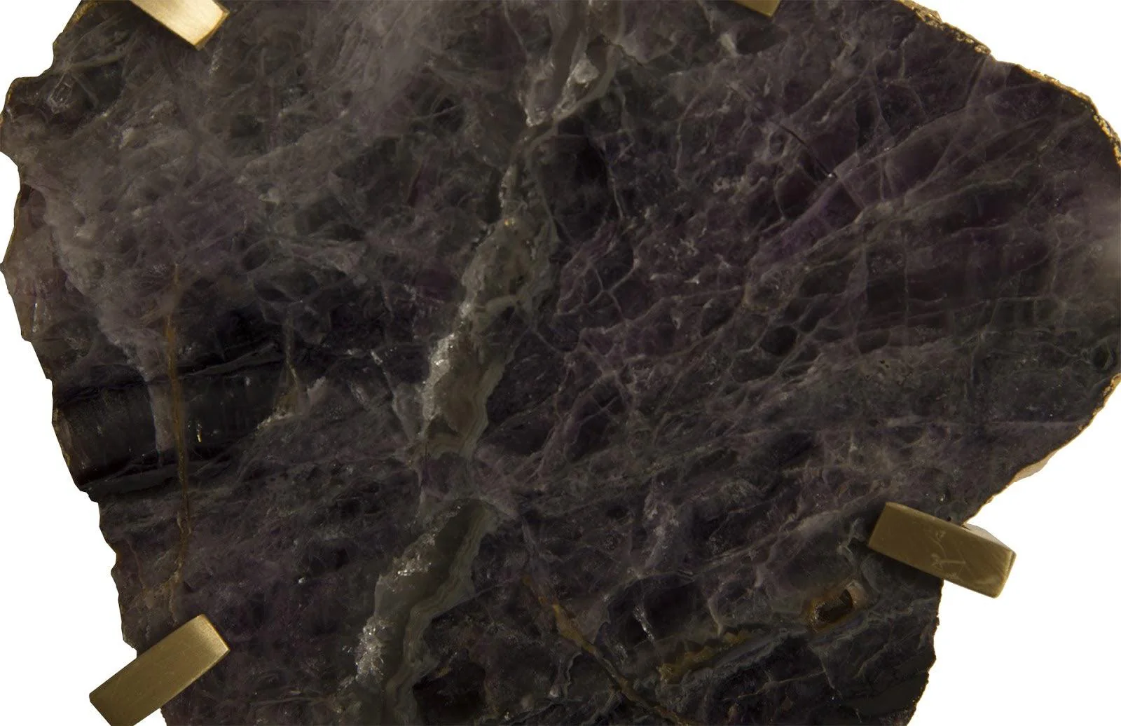 Gem Wall Tile in Brass Setting, Purple Quartz - Frankwebs
