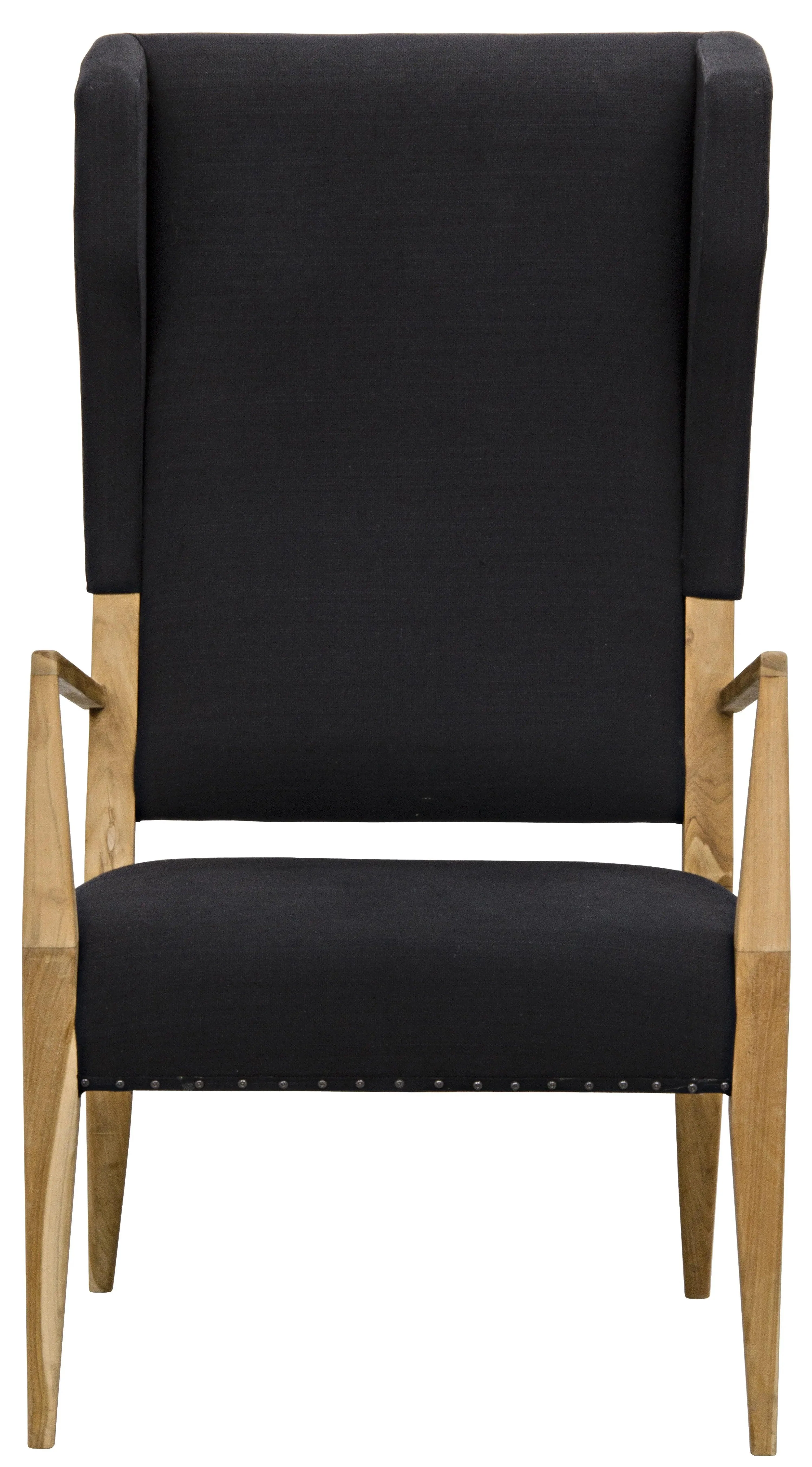 Narciso Chair, Teak with Black Woven Fabric - Frankwebs