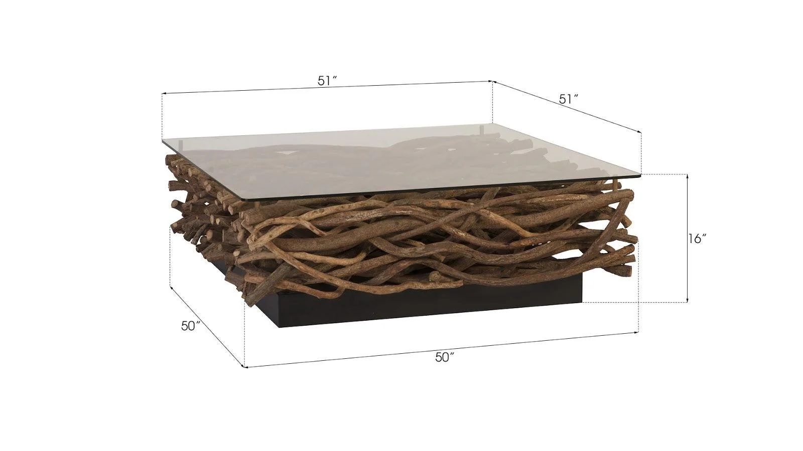Vine Coffee Table, with Glass - Frankwebs