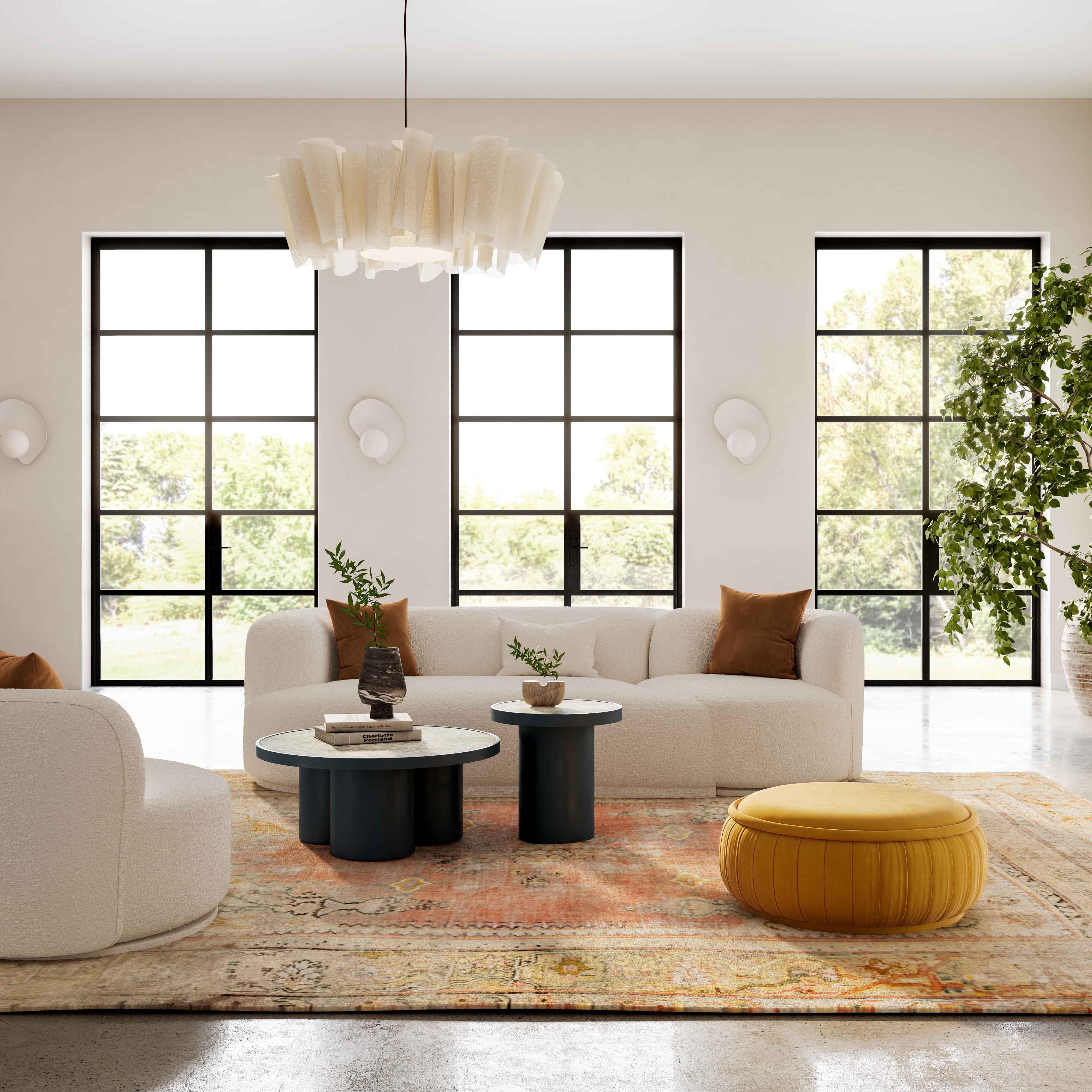 Fickle Cream Boucle 2-Piece Modular LAF Sofa - Frankwebs