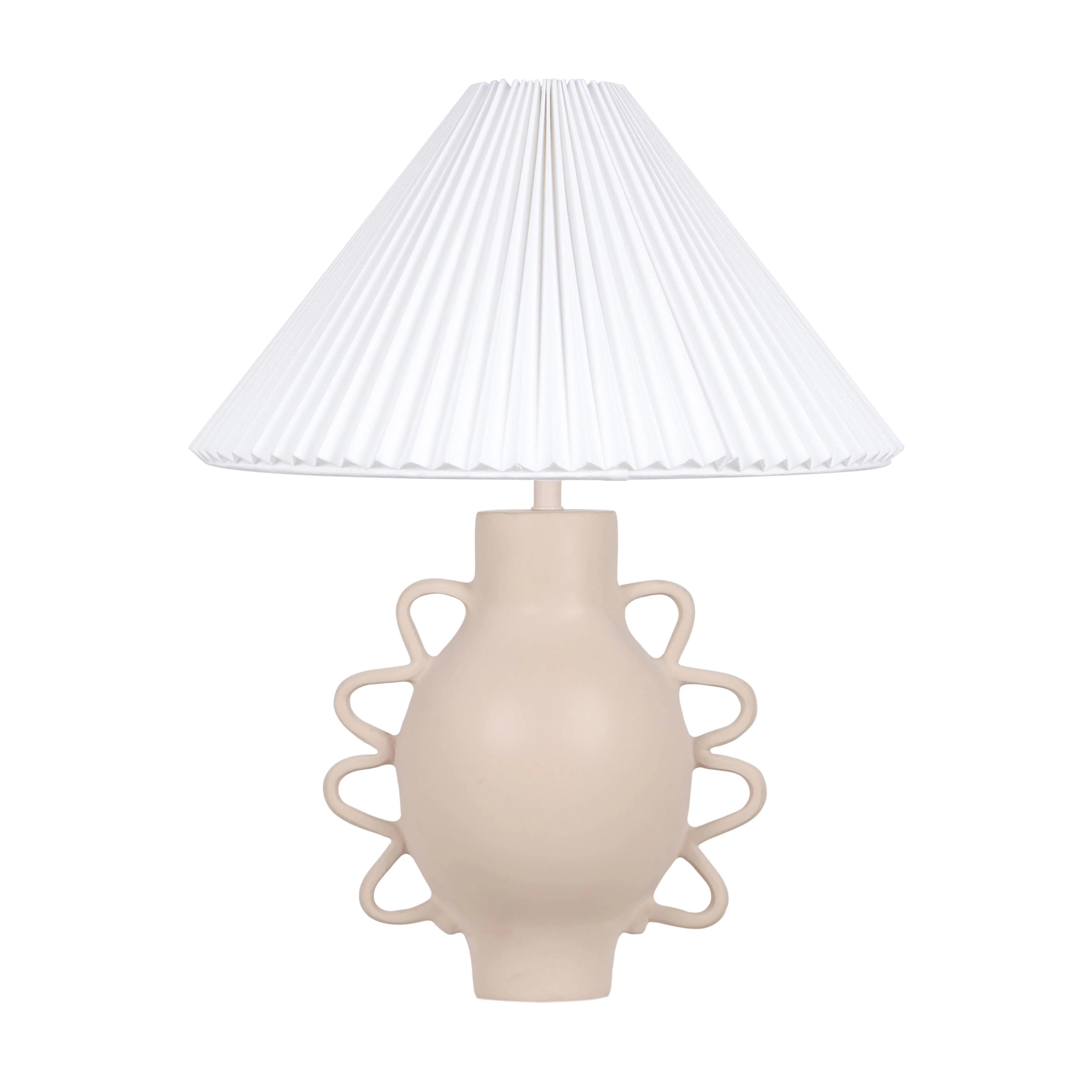 Hazza Cream Pleated Table Lamp - Frankwebs