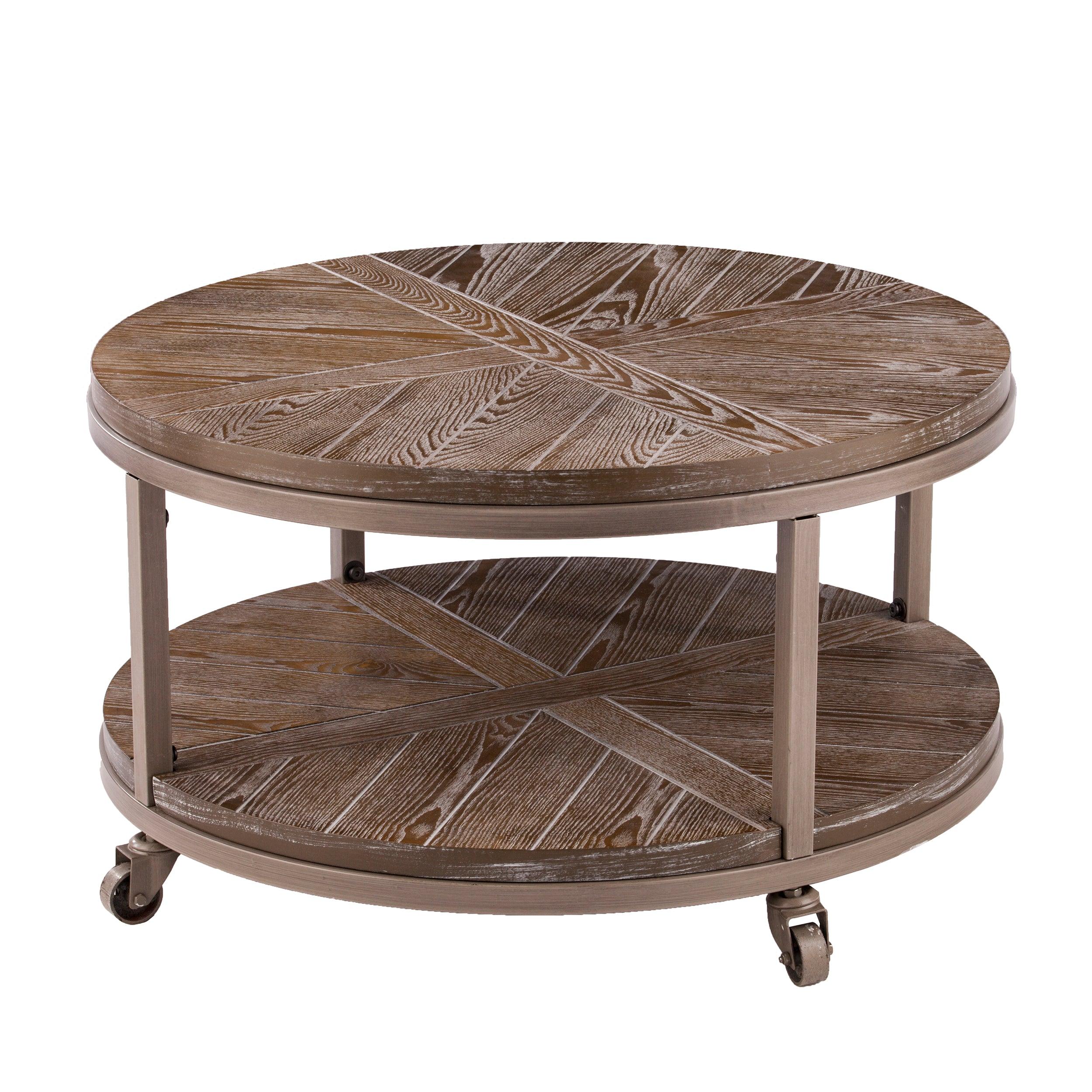 Konya Urban Industrial Round Cocktail Table - Frankwebs