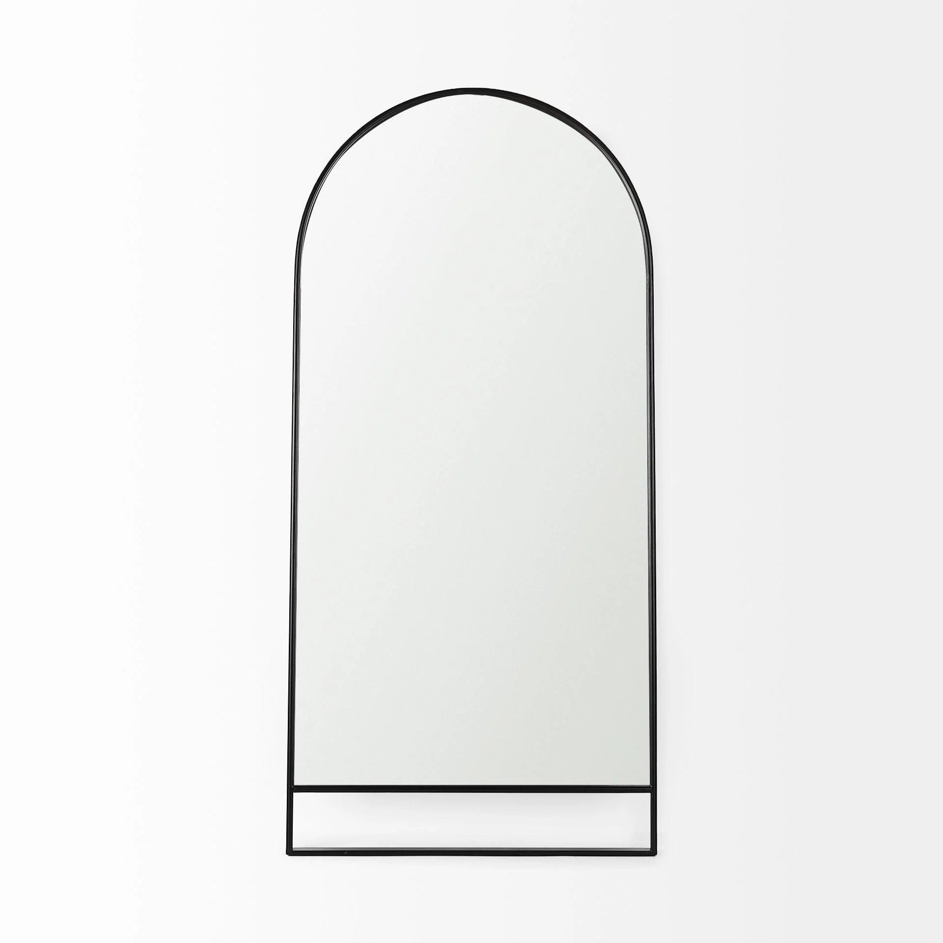 Sadie Black Metal Rounded Arch Floor Mirror - Frankwebs