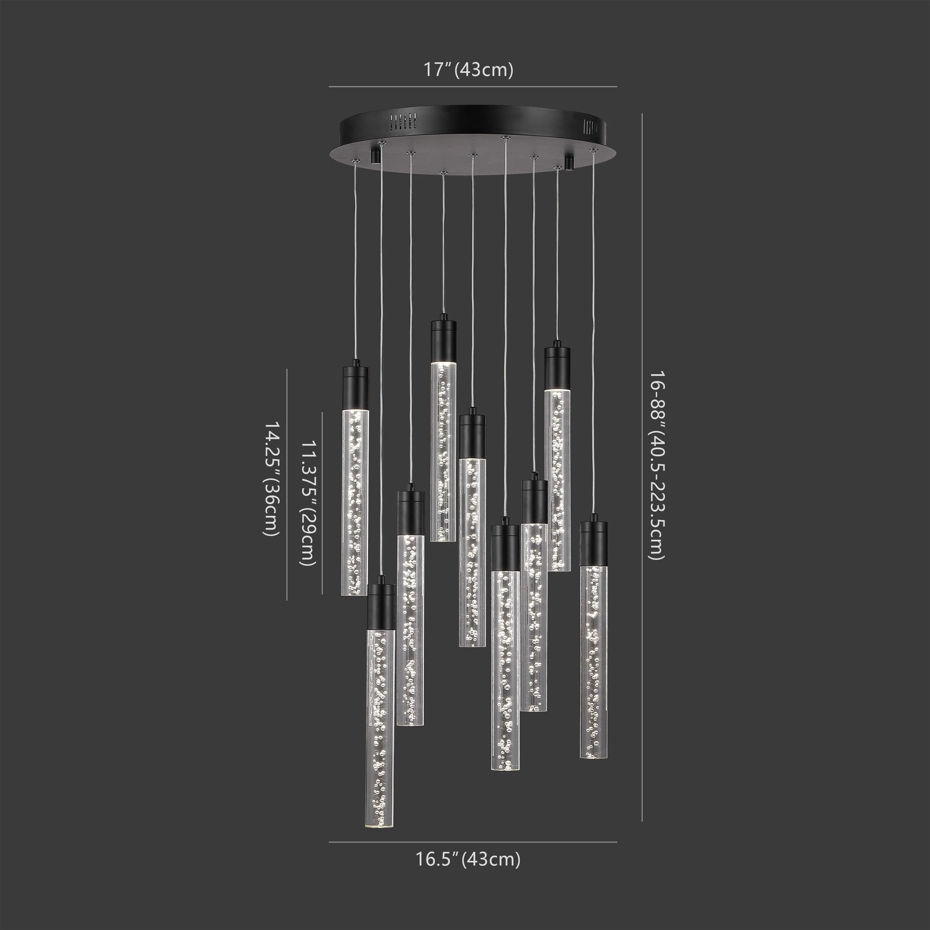 NICOLLE ACRYLIC 9 LIGHT CHANDELIER - Frankwebs