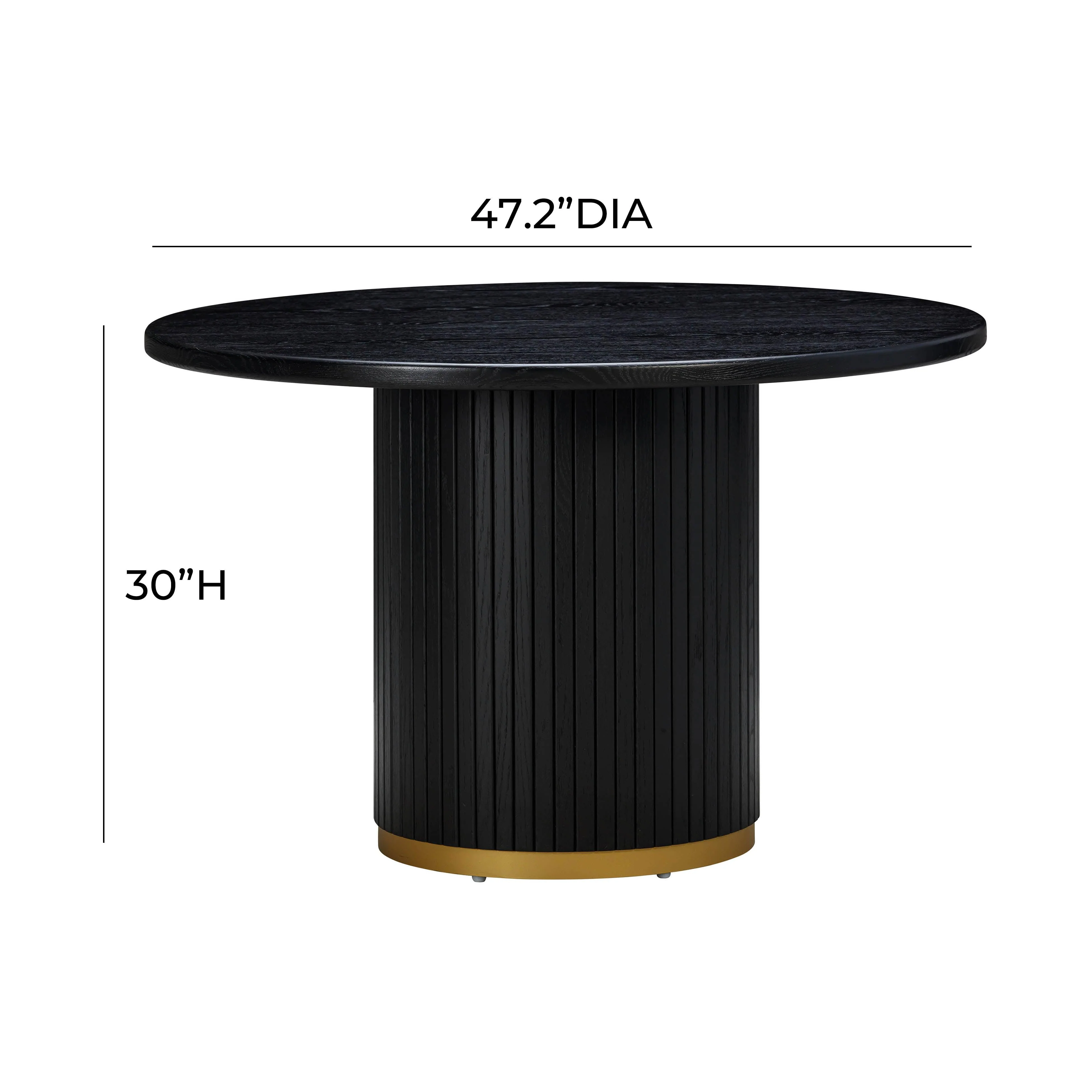 Chelsea Black Oak Round Dining Table - Frankwebs