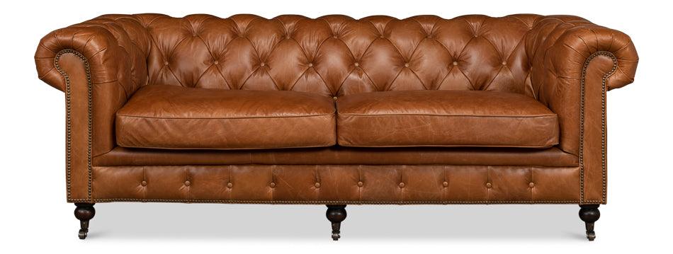 Tufted English Club Sofa - Vienna Brown - Frankwebs