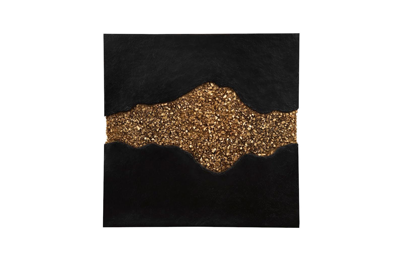 Geode Texture Panel Black and Gold, Wall Decor - Frankwebs