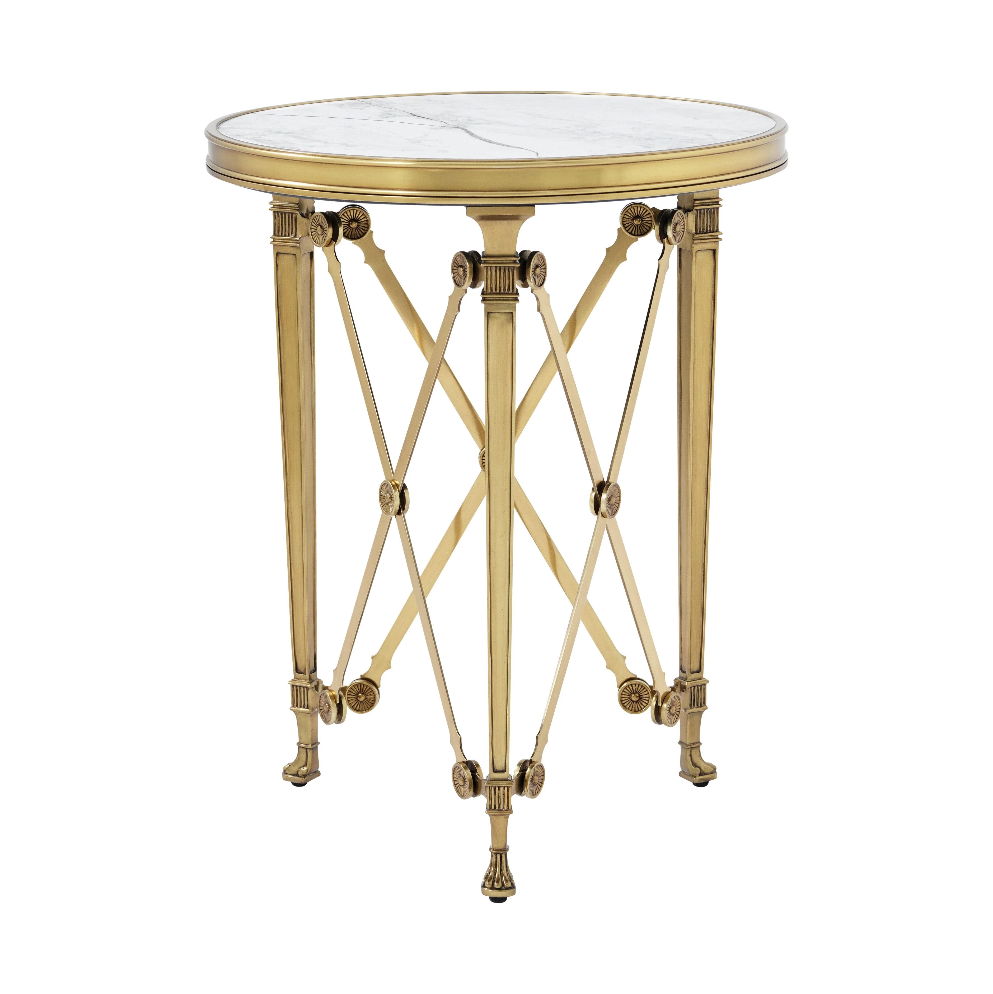 Spencer London Small Round Brass Side Table - Frankwebs