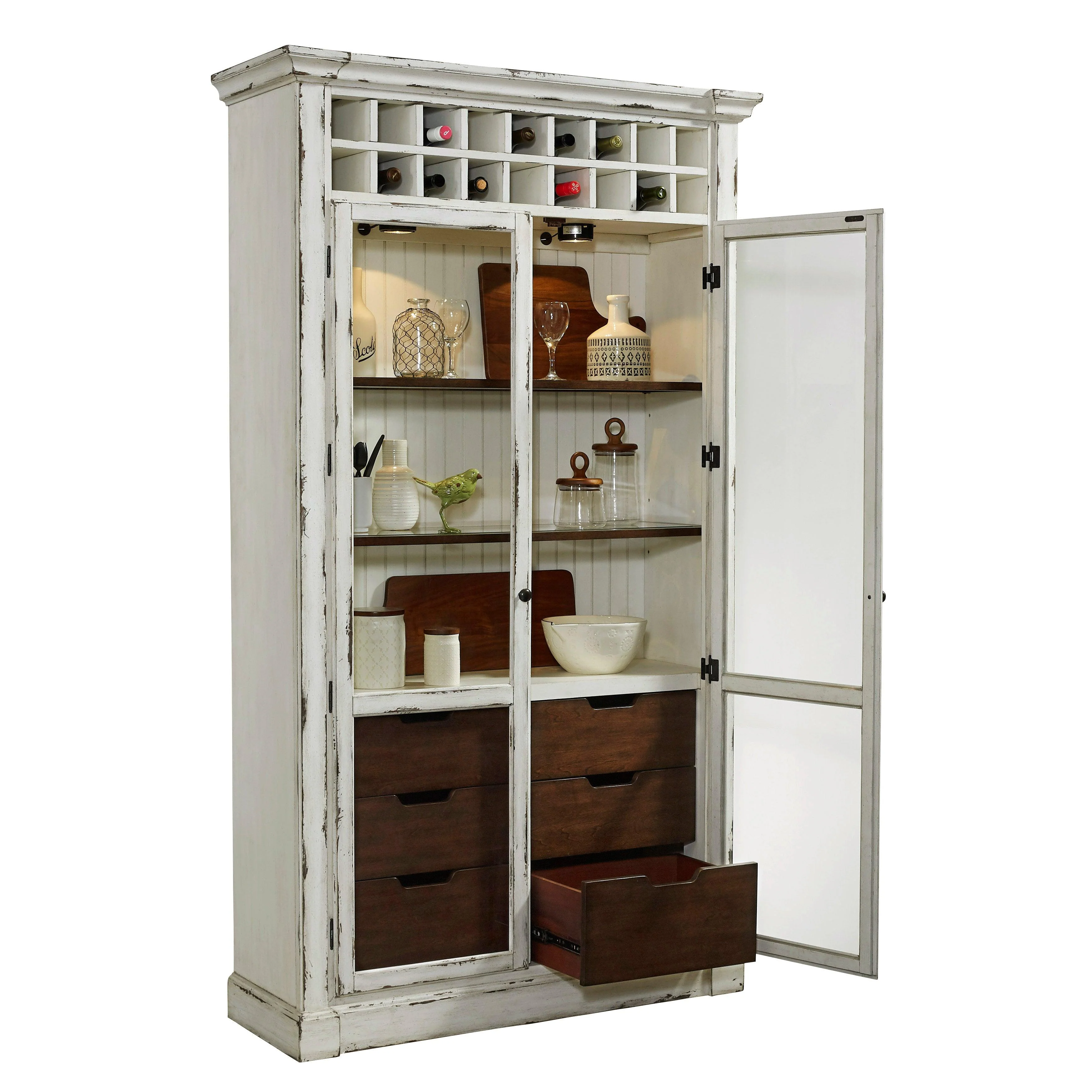 Display Curio Cabinet with Wine Storage - Frankwebs