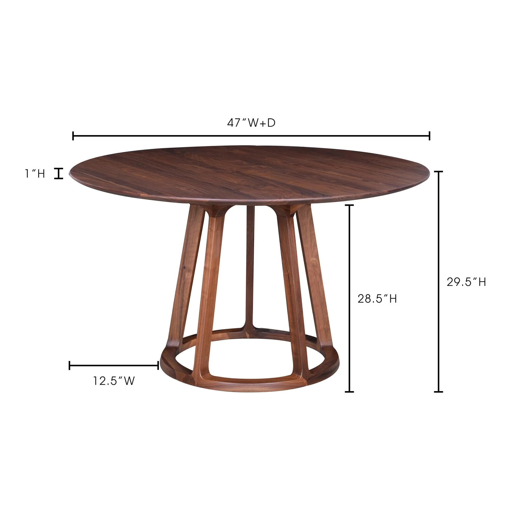 Aldo Round Dining Table Walnut - Frankwebs