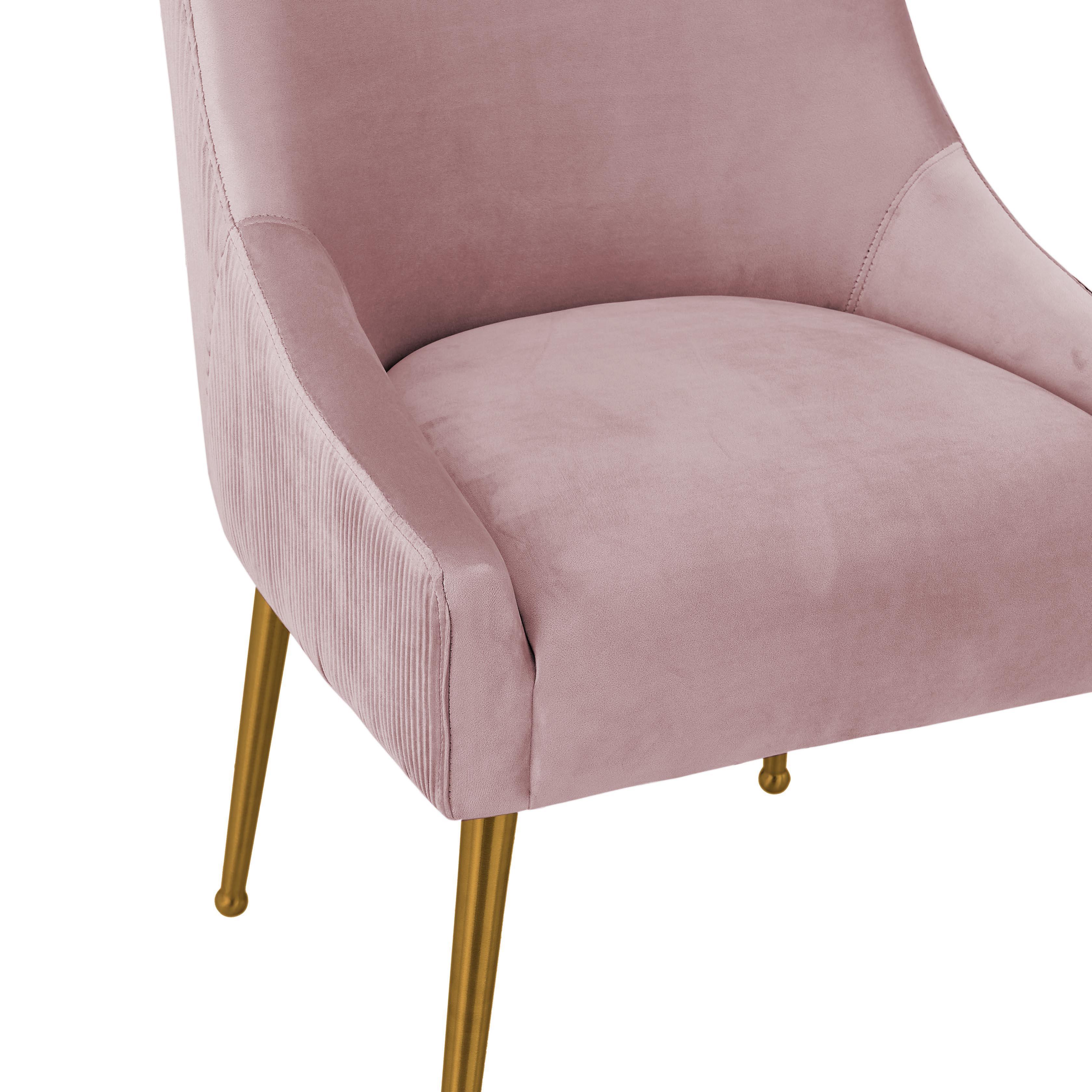Beatrix Pleated Mauve Velvet Side Chair - Frankwebs