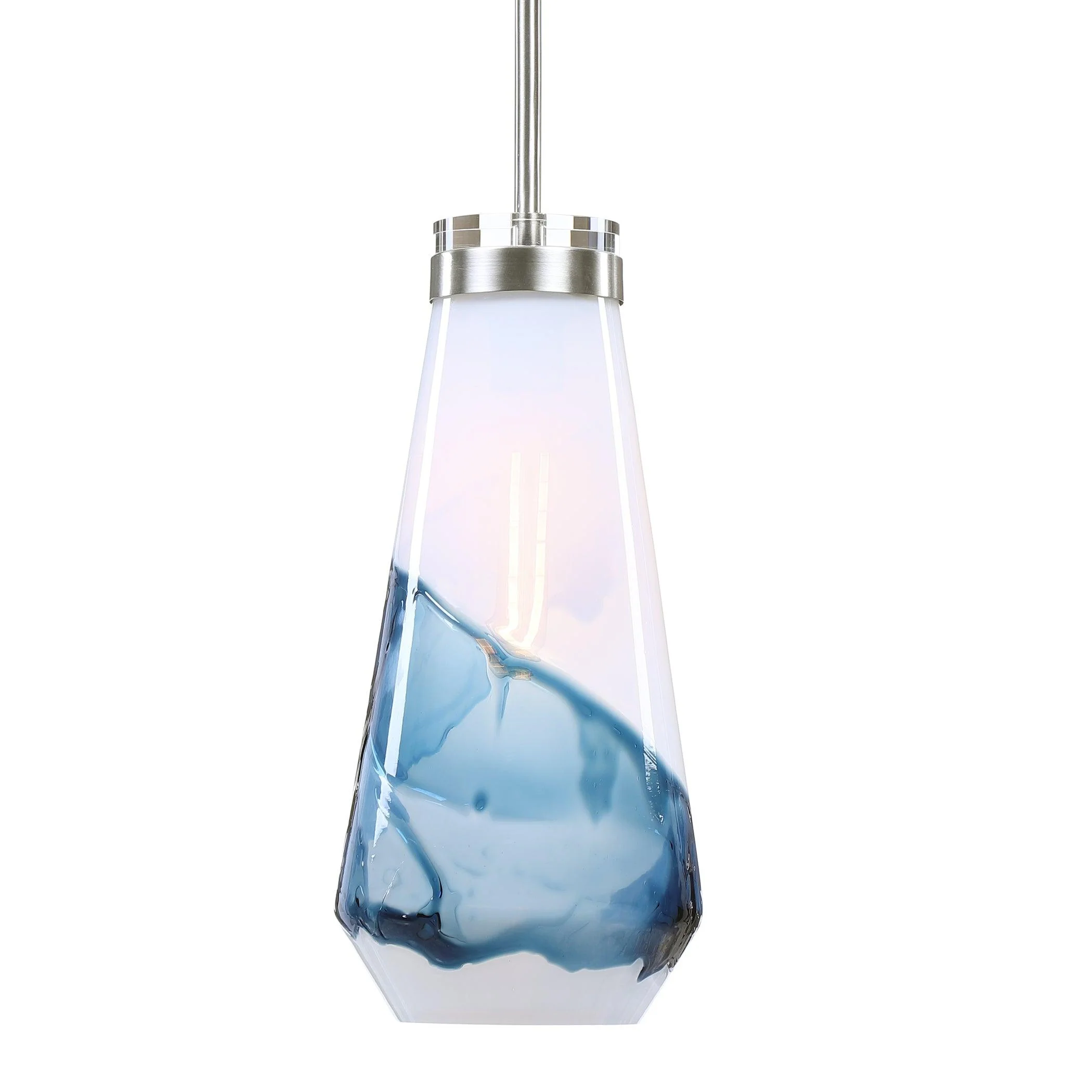 WINDSWEPT BLUE & WHITE 1 LIGHT MINI PENDANT - Frankwebs