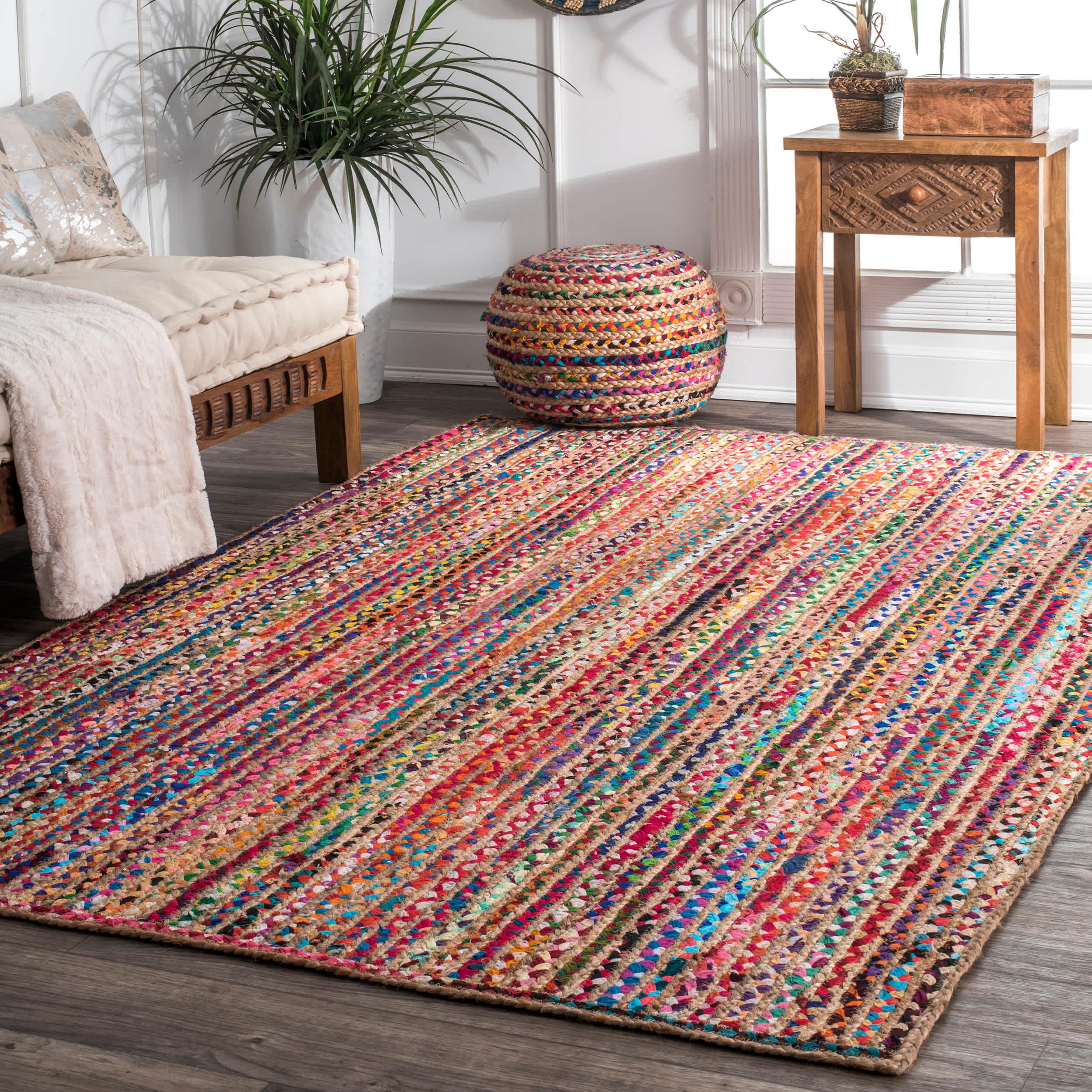 Aleen Braided Cotton/Jute Area Rug - Frankwebs