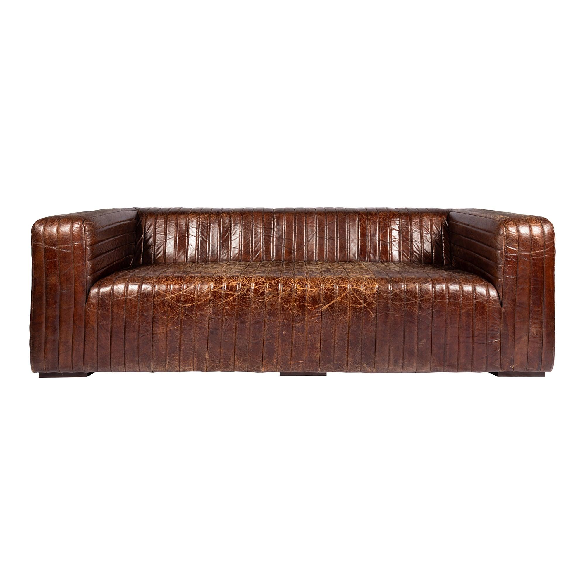 Castle Sofa Dark Brown Leather - Frankwebs