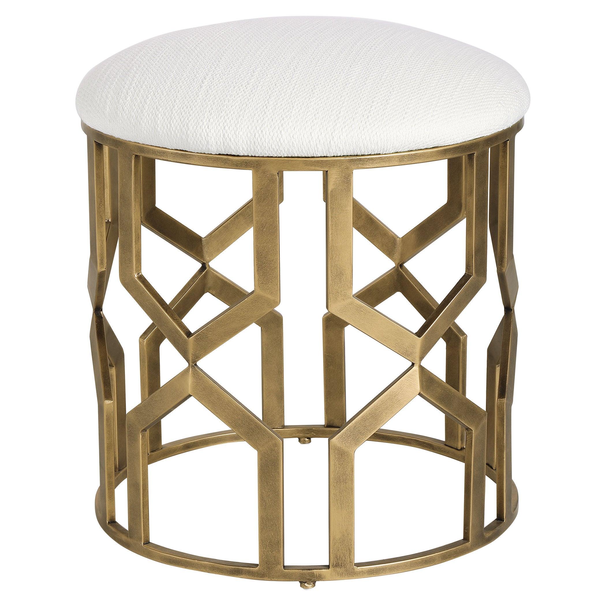 TRELLIS GEOMETRIC ACCENT STOOL - Frankwebs