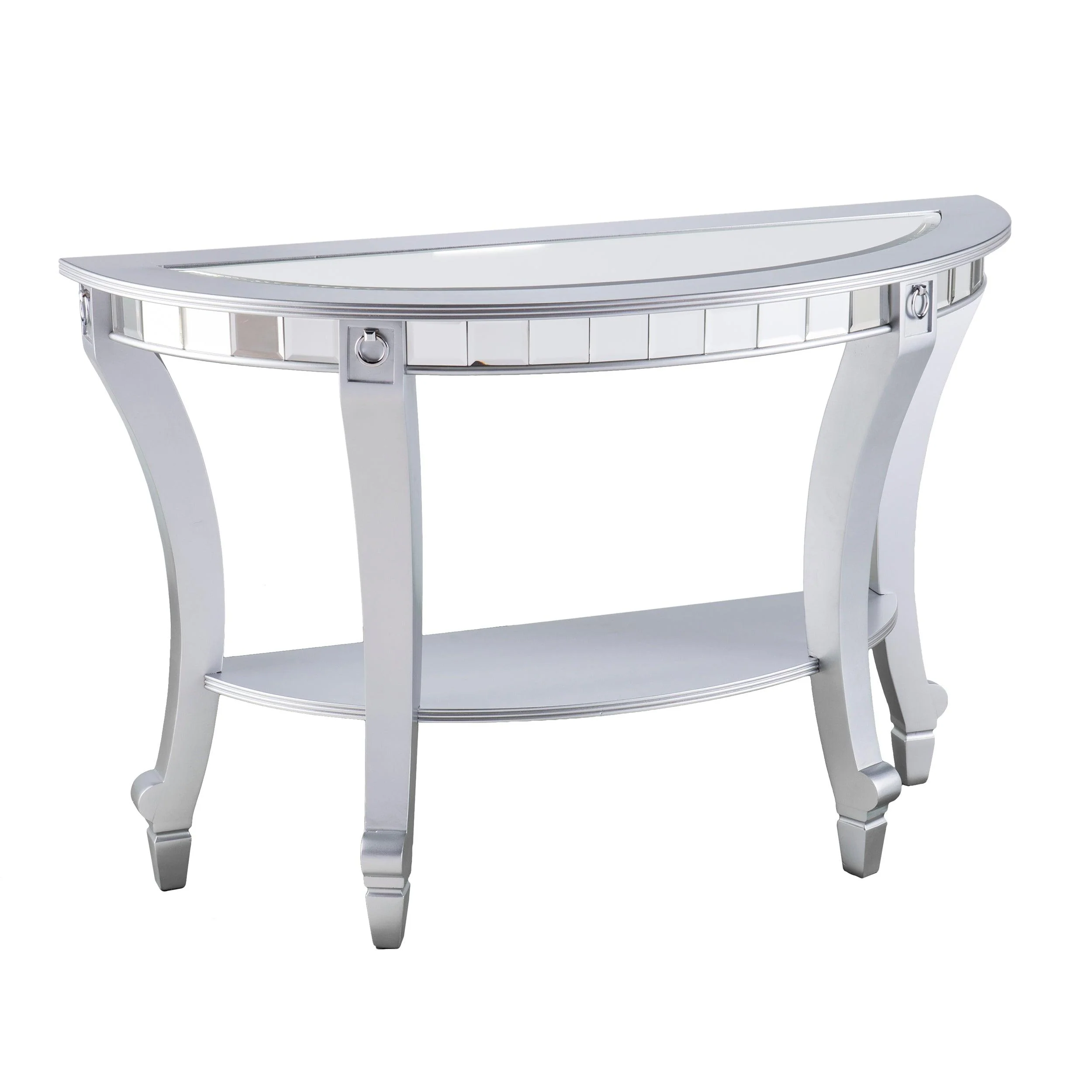 Lindsay Mirrored Demilune Console Table - Frankwebs
