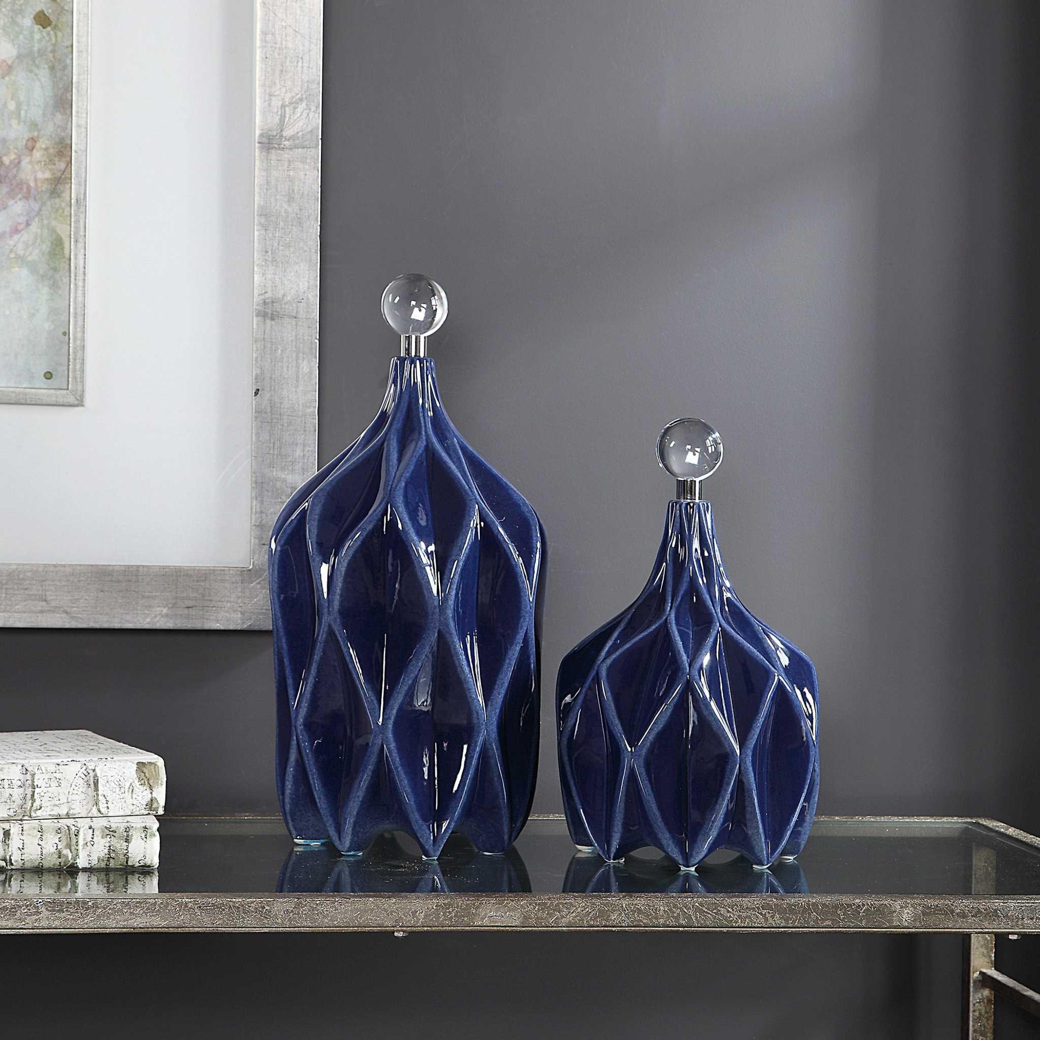 KLARA GEOMETRIC BOTTLES, SET OF 2 - Frankwebs