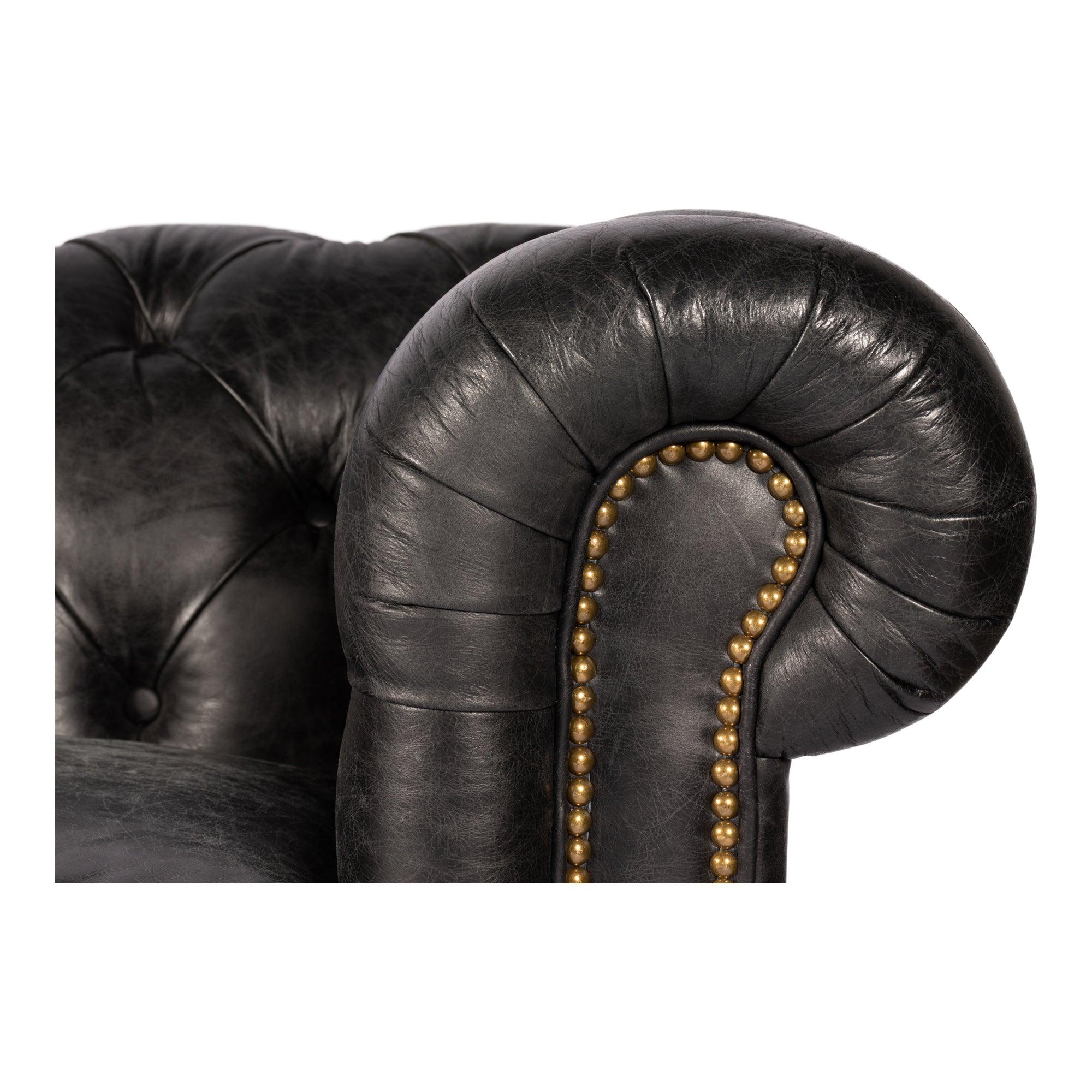 Birmingham Sofa Onyx Black Leather - Frankwebs