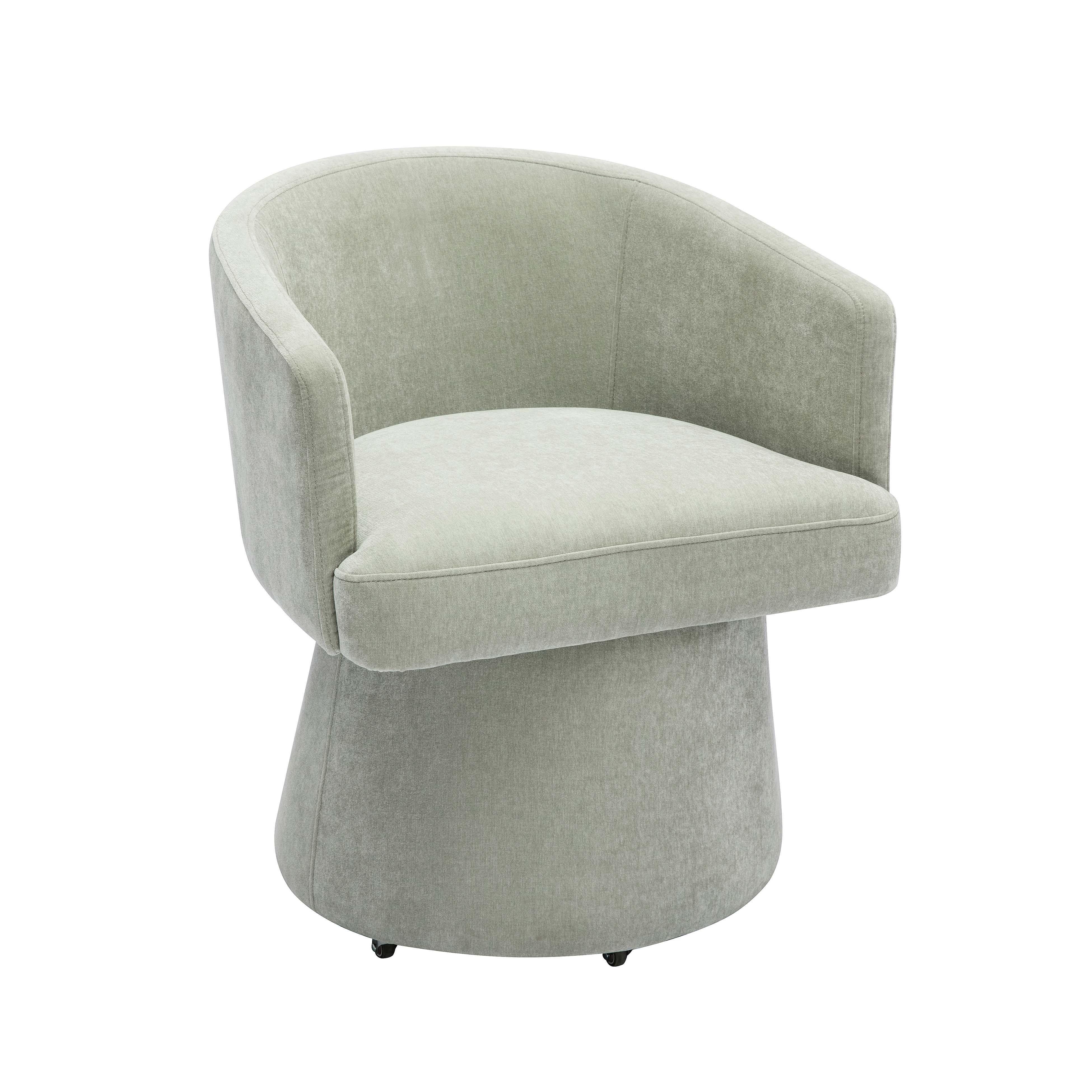 Kristen Light Green Upcycled Chenille Rolling Desk Chair - Frankwebs