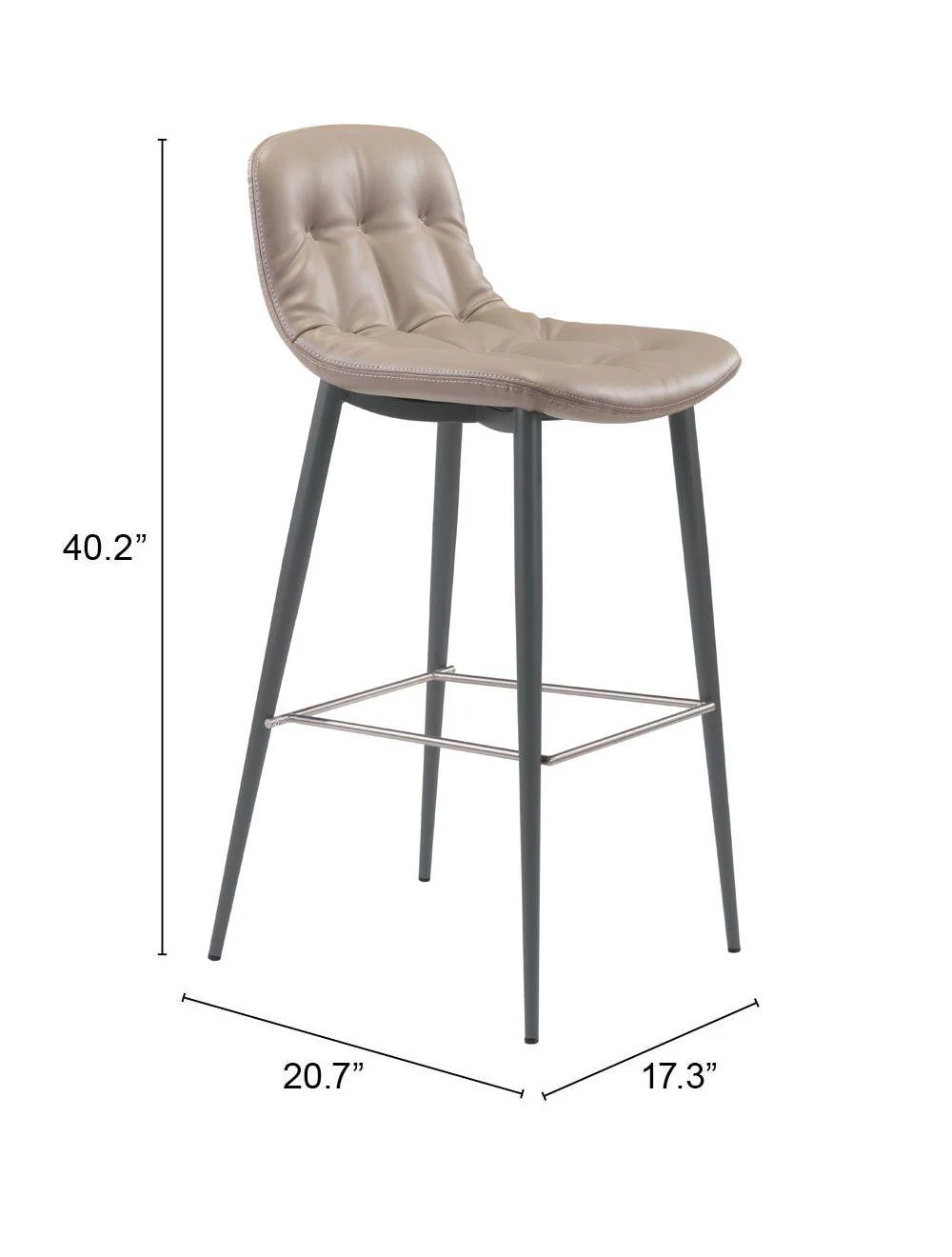 Tangiers Bar Chair (Set of 2) Taupe - Frankwebs