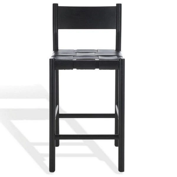 Devnie Woven Leather Counter Stool - Frankwebs
