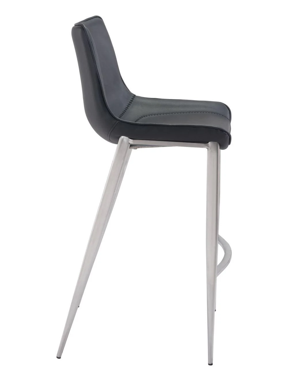 Magnus Bar Chair (Set of 2) Black & Silver - Frankwebs