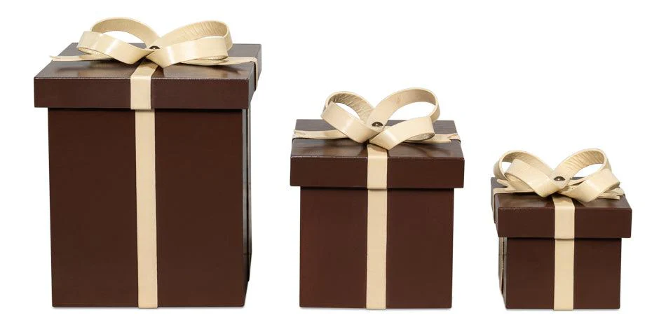 Ferrell Leather Holiday Boxes S/3 Choco - Frankwebs