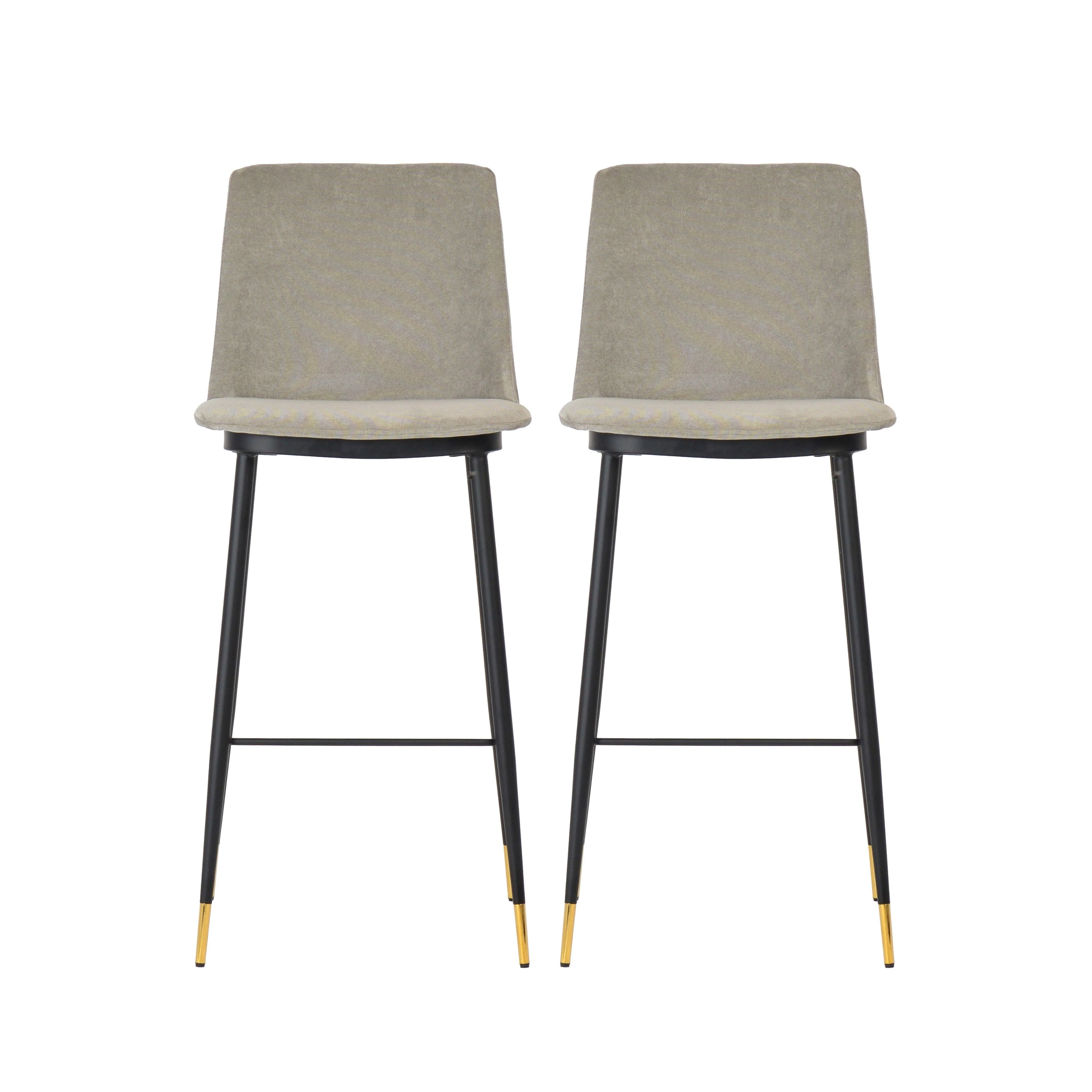 Evora Grey Velvet Counter Stool (Set of 2) - Frankwebs