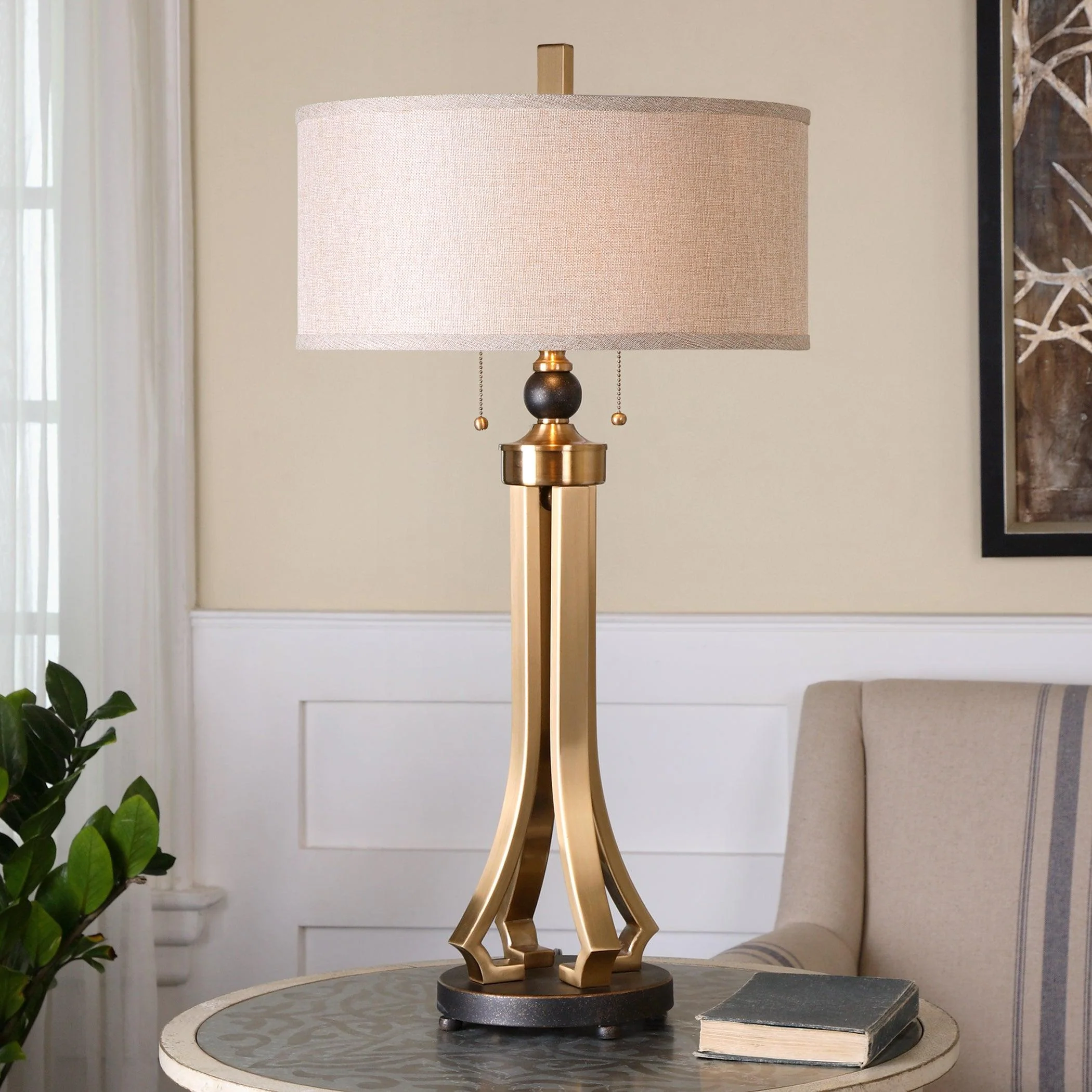 SELVINO BRUSHED BRASS TABLE LAMP - Frankwebs