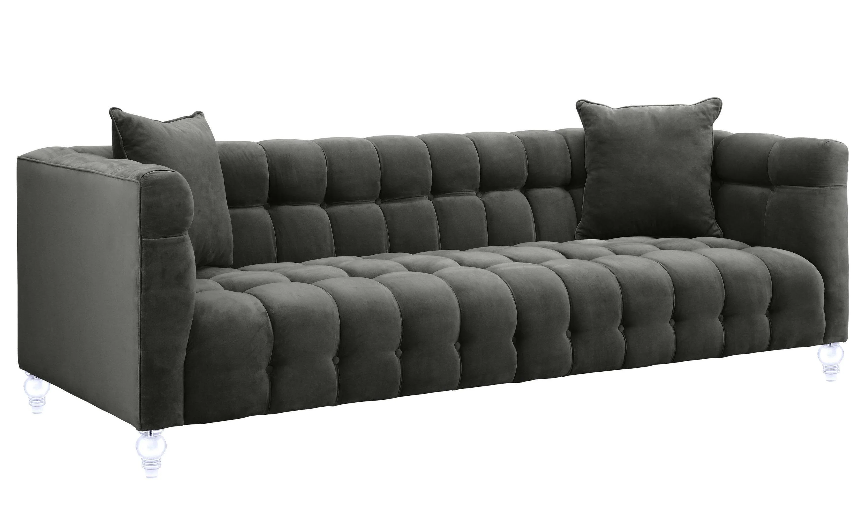 Bea Grey Velvet Sofa - Frankwebs