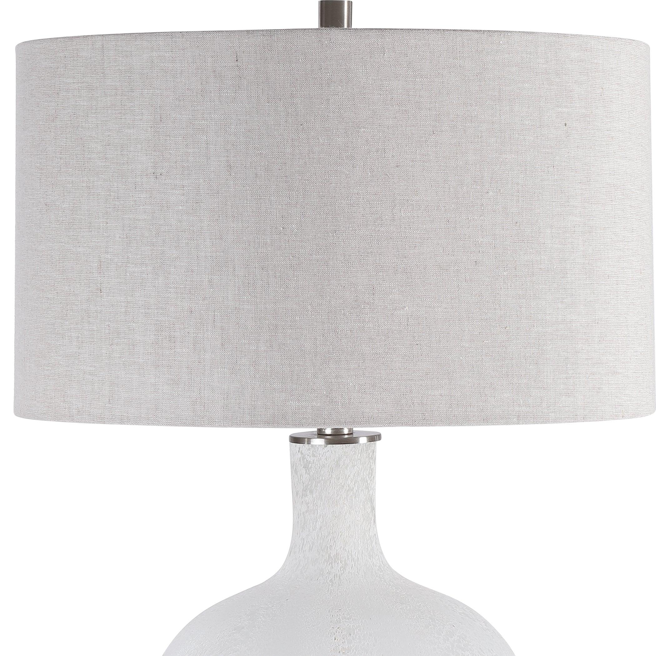 WHITEOUT MOTTLED GLASS TABLE LAMP - Frankwebs