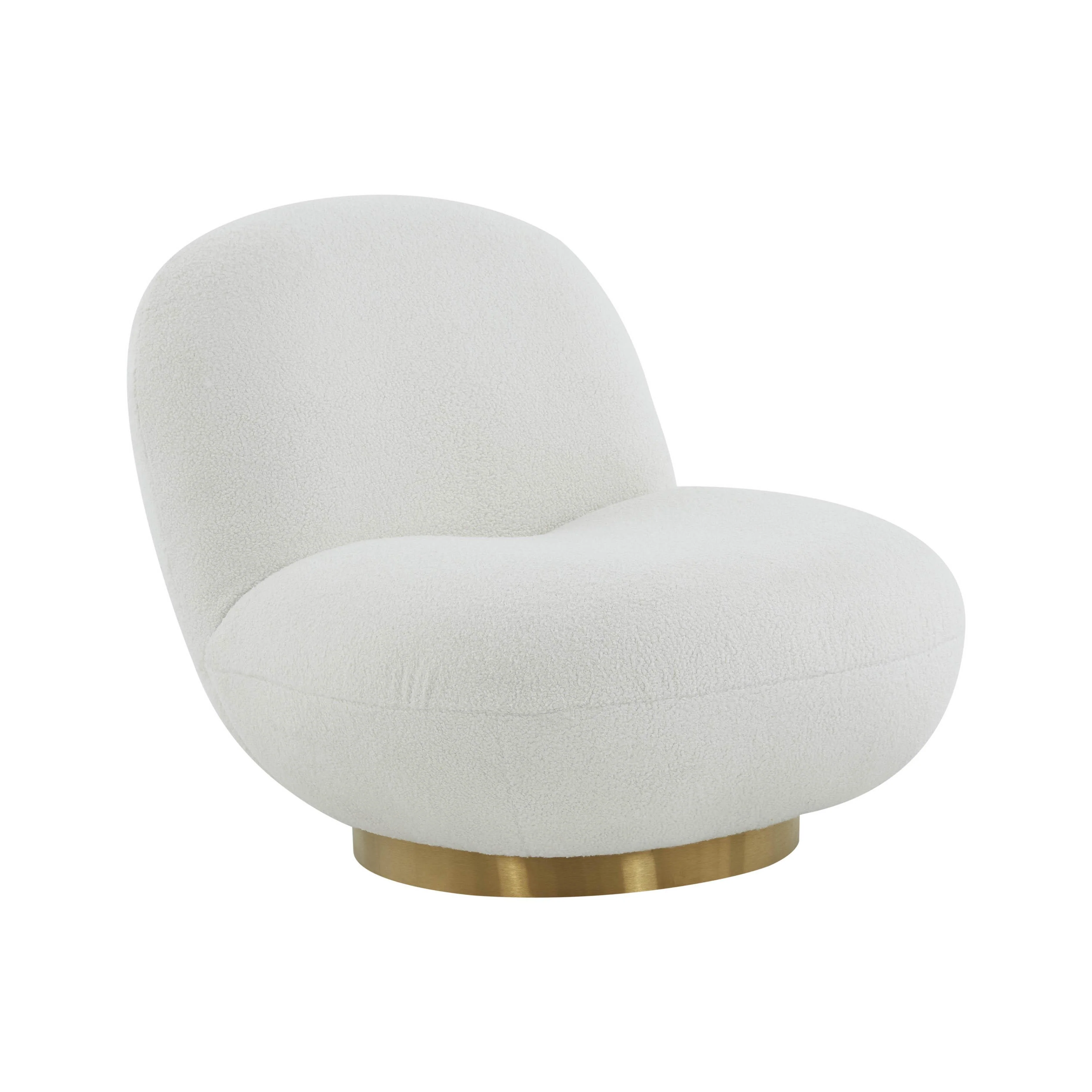 Emily White Boucle Swivel Chair - Frankwebs