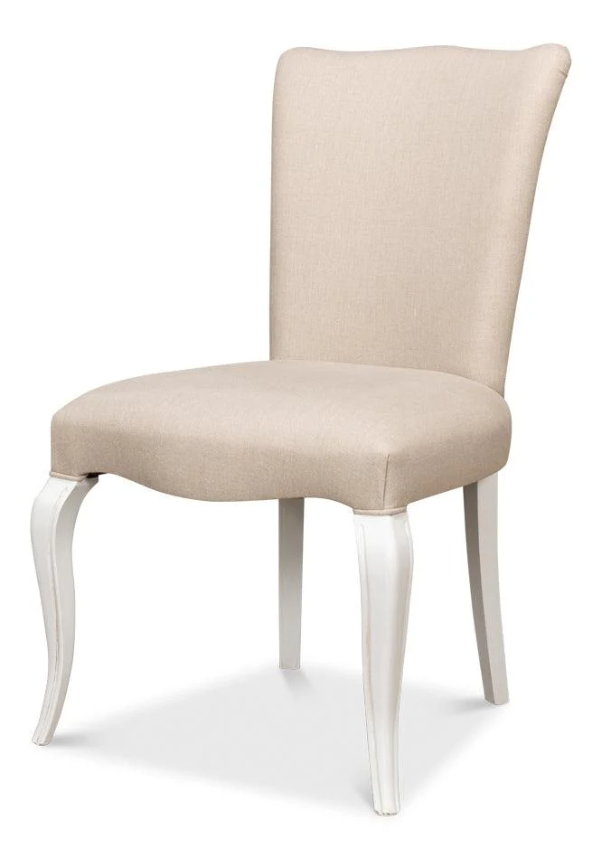 Sidechair - Cortina White W/ Linen Flax - Frankwebs