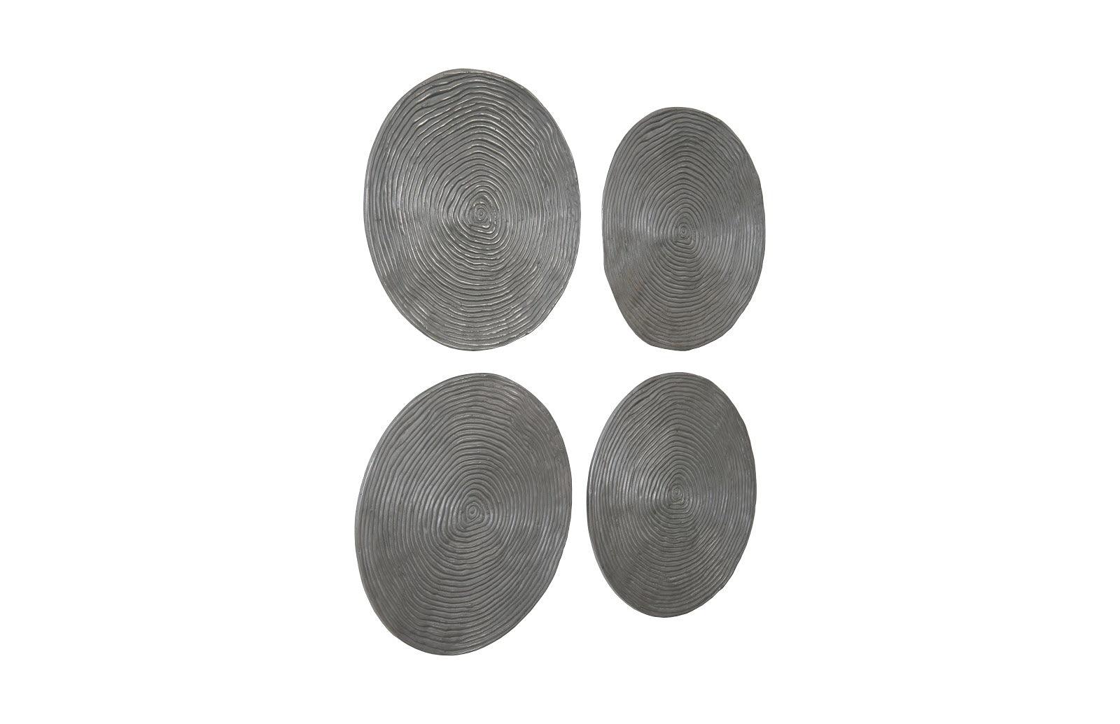 Ripple Wall Disk, Set of 4, Resin, LG, Polished Aluminum - Frankwebs