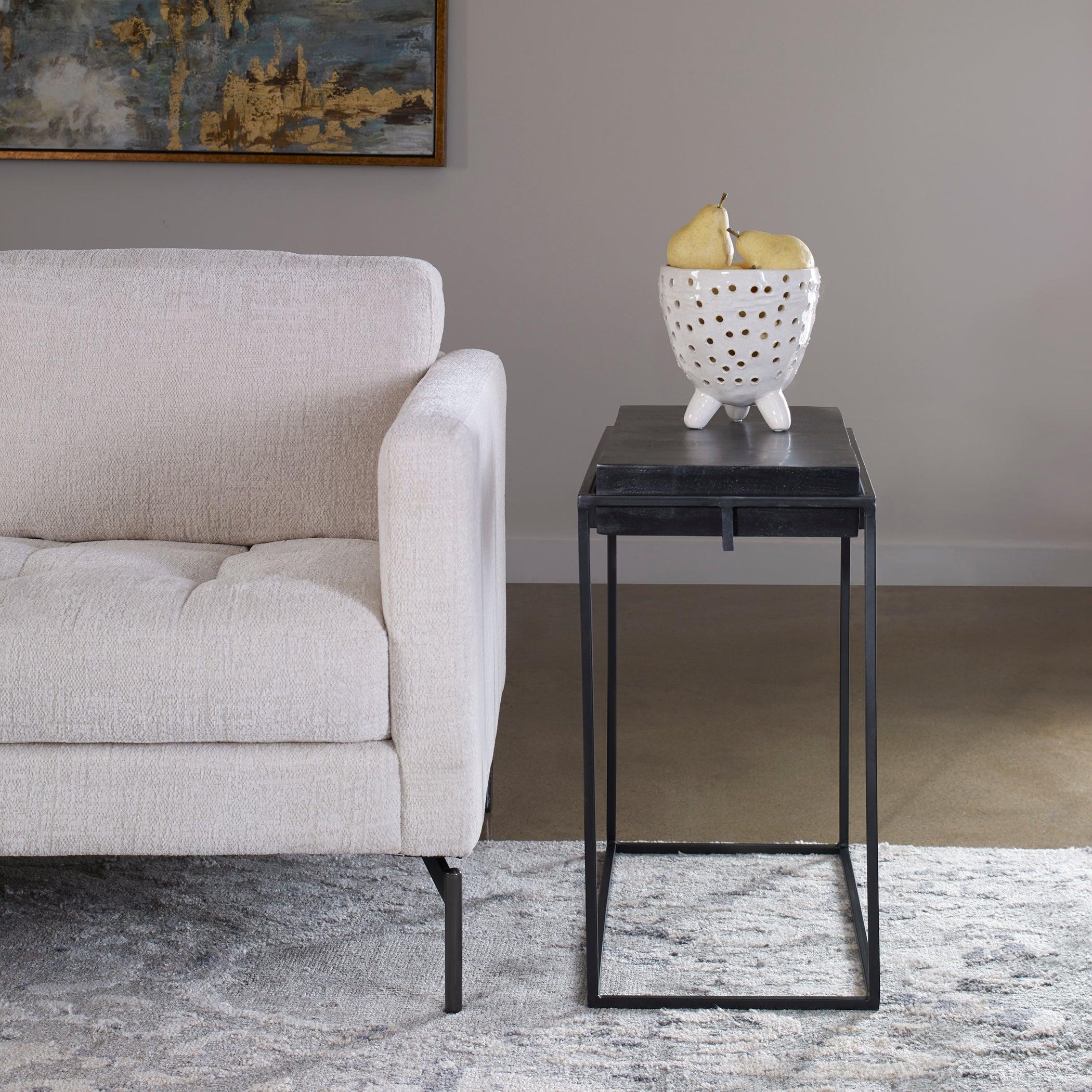Telone Modern Black Side Table - Frankwebs