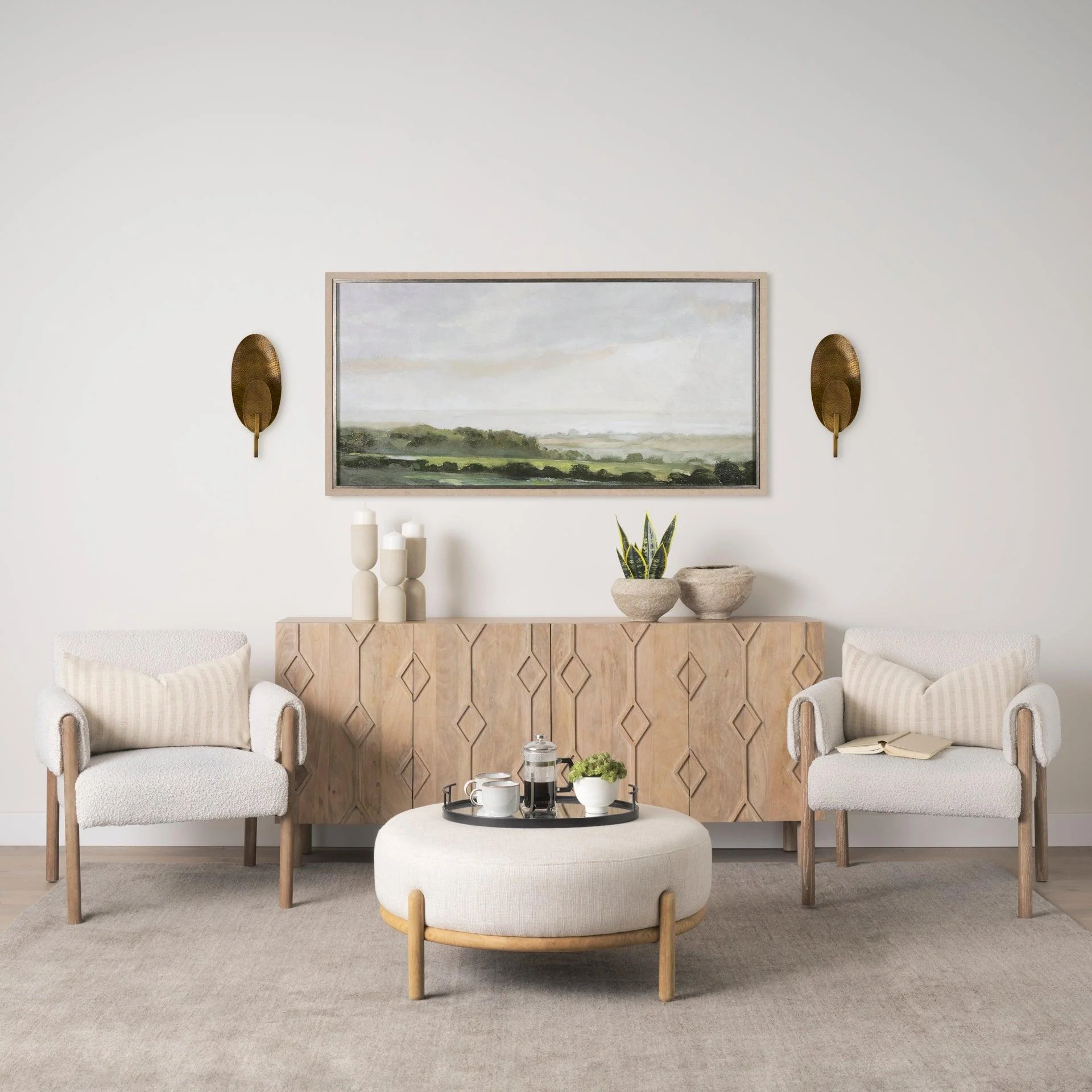 Clarence 7.0L x 5.3W x 17.0H Metal Hammered Gold Round Wall Sconce - Frankwebs