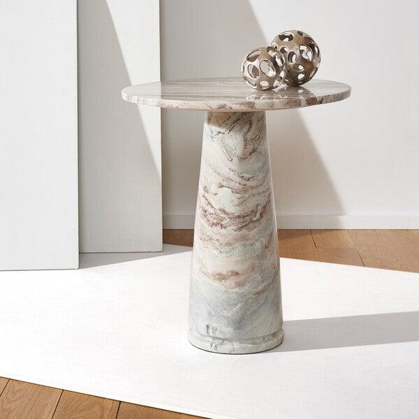 VALENTIA TALL ROUND MARBLE ACCENT TABLE - Frankwebs