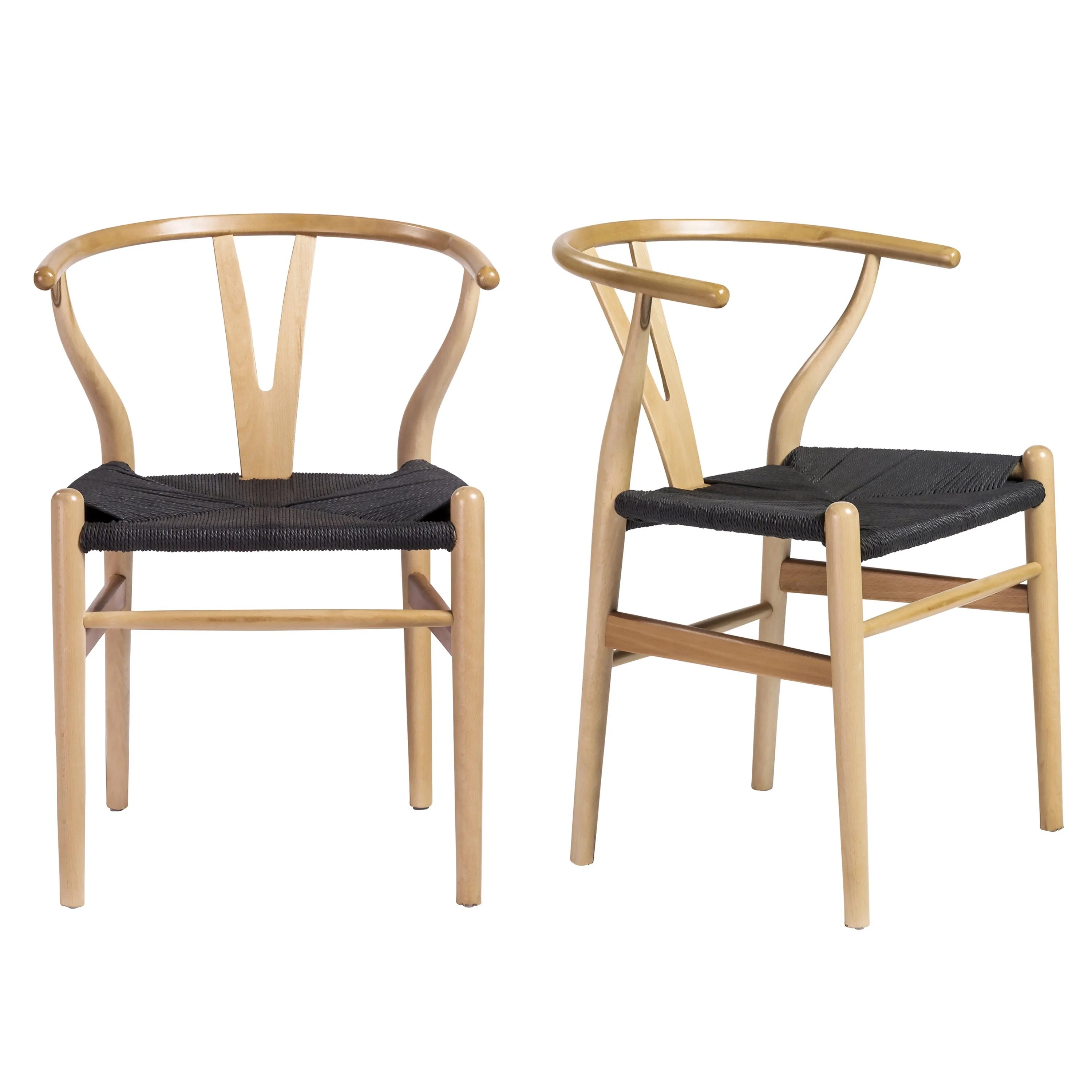 Evelina Side Chair with Stained Framed and Rush Seat - Set of 2 - Frankwebs
