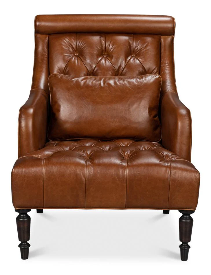 Benton Distilled Leather Chair Brown - Frankwebs